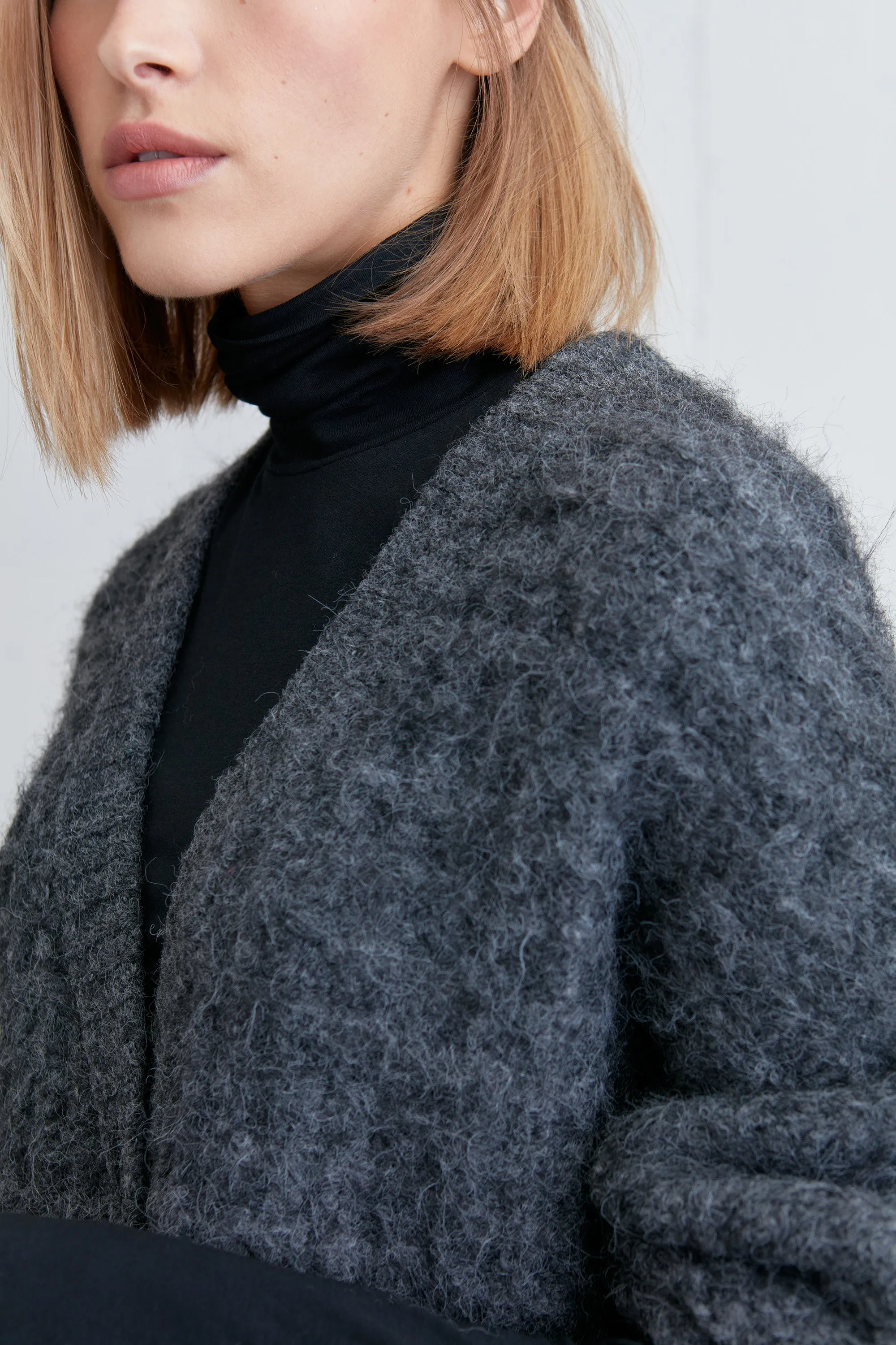 FUZZY BUTTON UP CARDIGAN sold by OAK AND FORT product image thumbnail 4