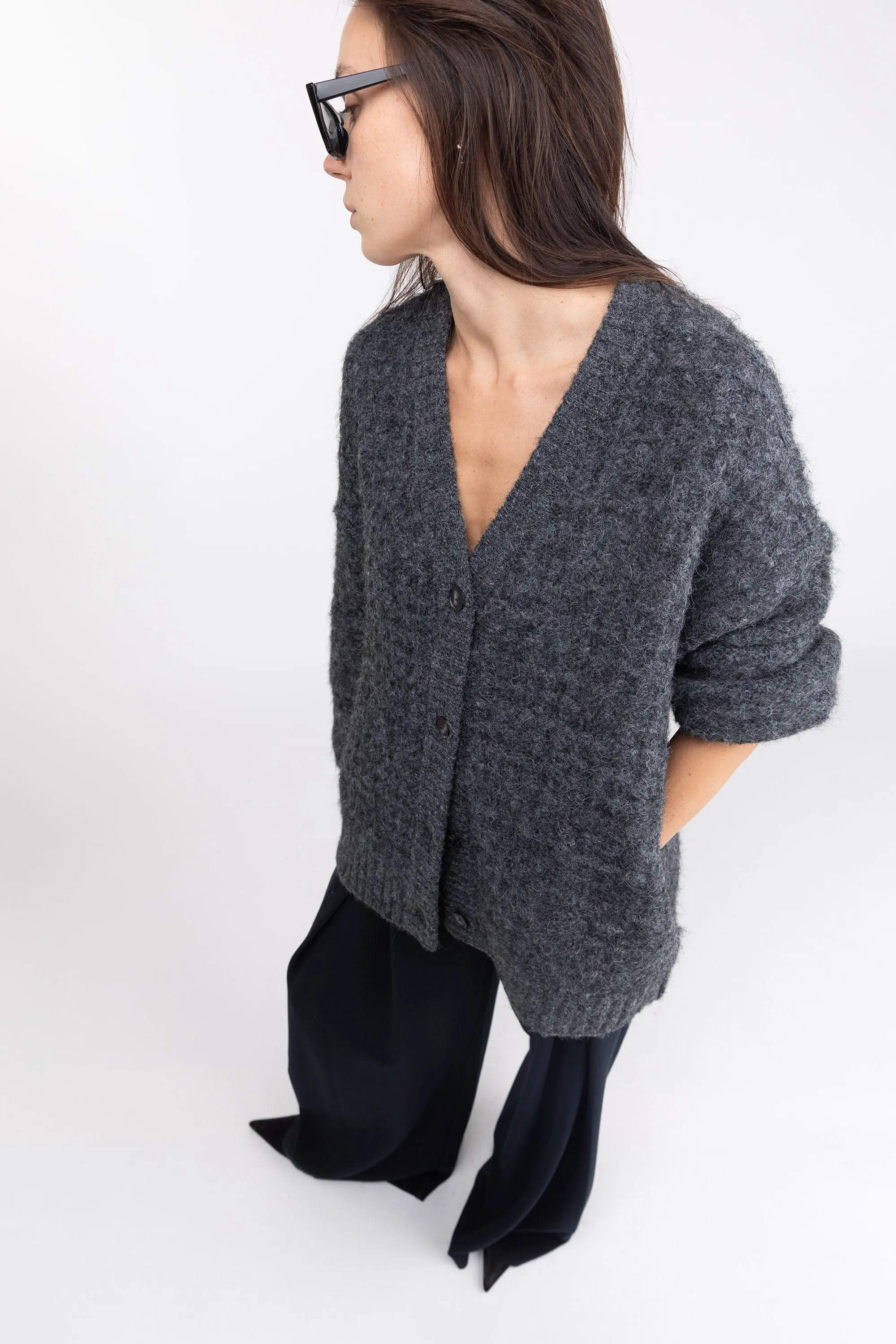 FUZZY BUTTON UP CARDIGAN sold by OAK AND FORT