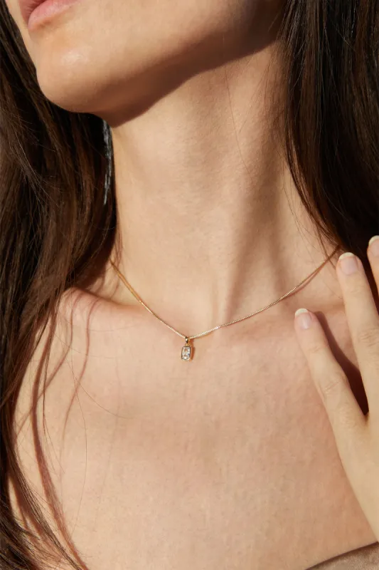 EMERALD CUT ZIRCONIA NECKLACE sold by OAK AND FORT