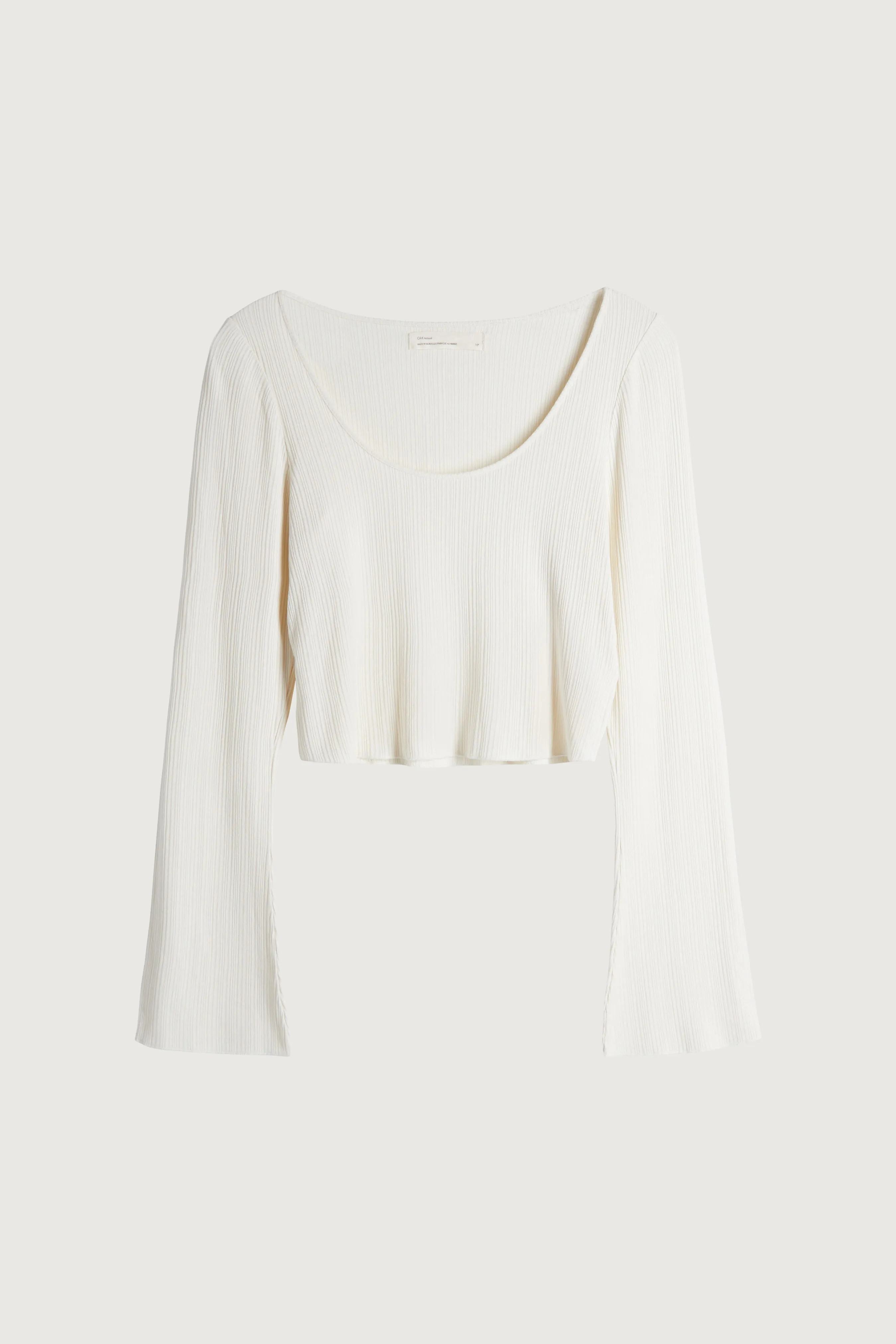 RIBBED ROUND NECK CROP LONG SLEEVE sold by OAK AND FORT product image thumbnail 5