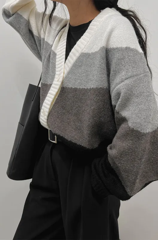 INTARSIA KNIT CARDIGAN sold by OAK AND FORT