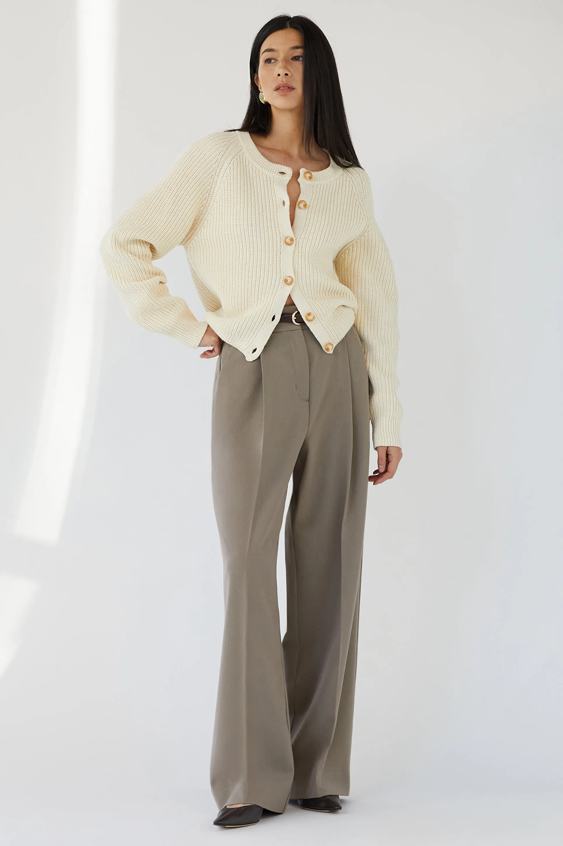 CHUNKY KNIT BUTTON UP CARDIGAN sold by OAK AND FORT product image thumbnail 3