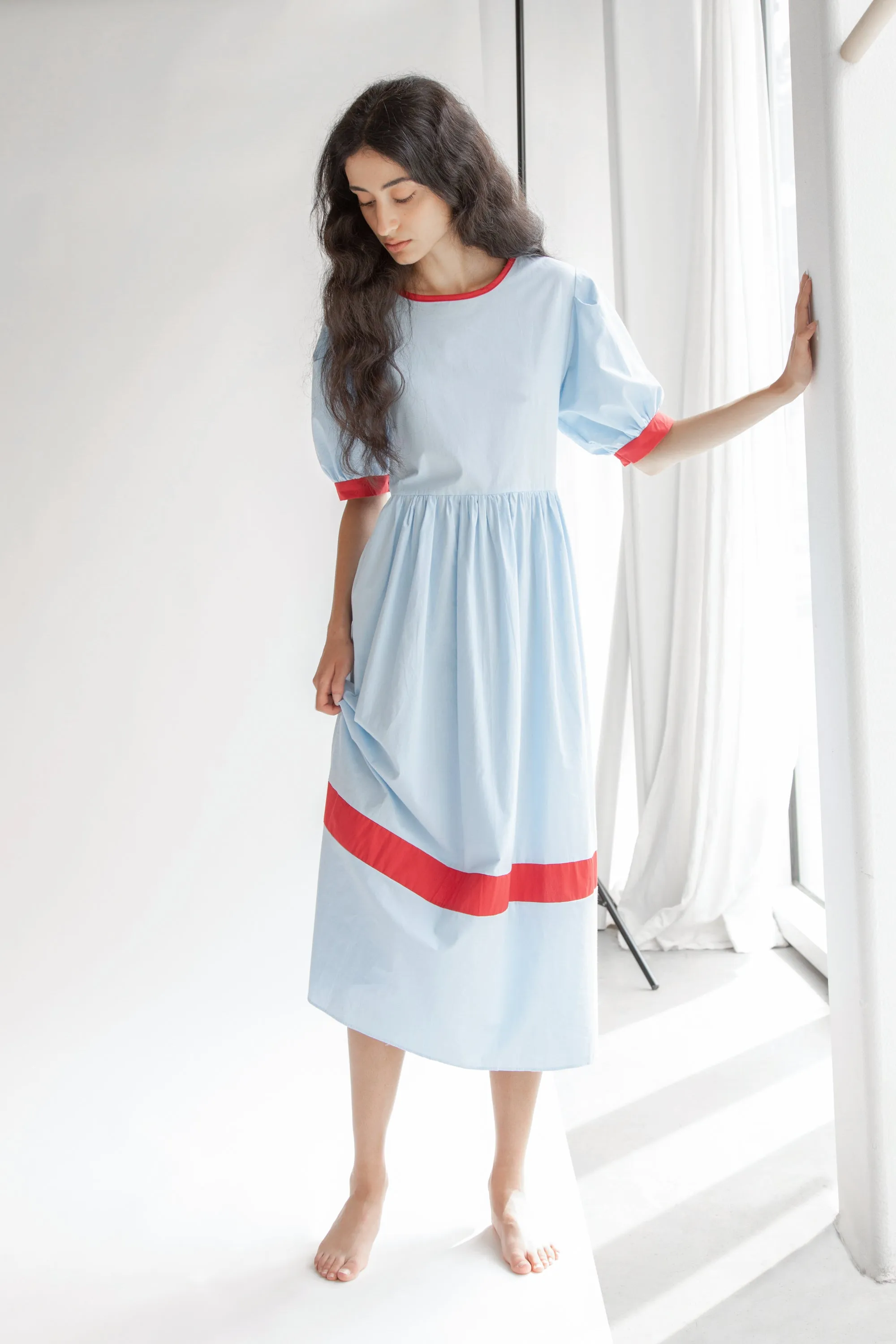 MIDI DRESS WITH CONTRAST DETAILS sold by OAK AND FORT