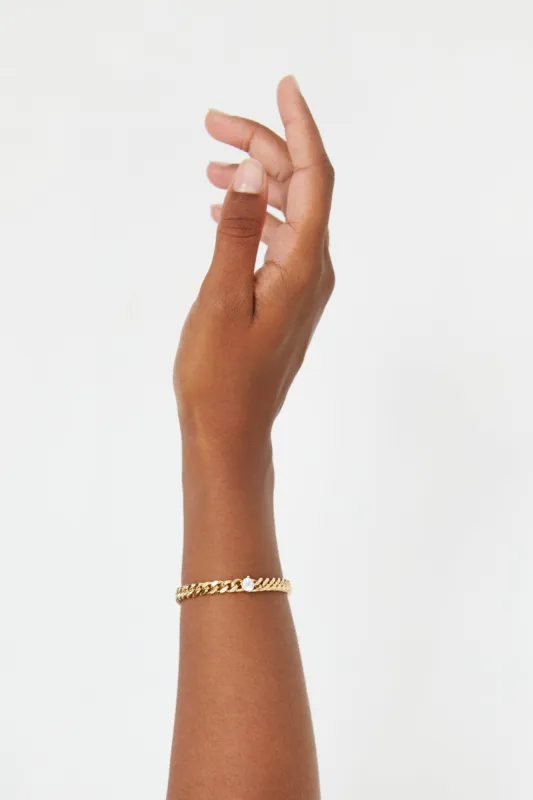 ZIRCONIA CURB BRACELET sold by OAK AND FORT