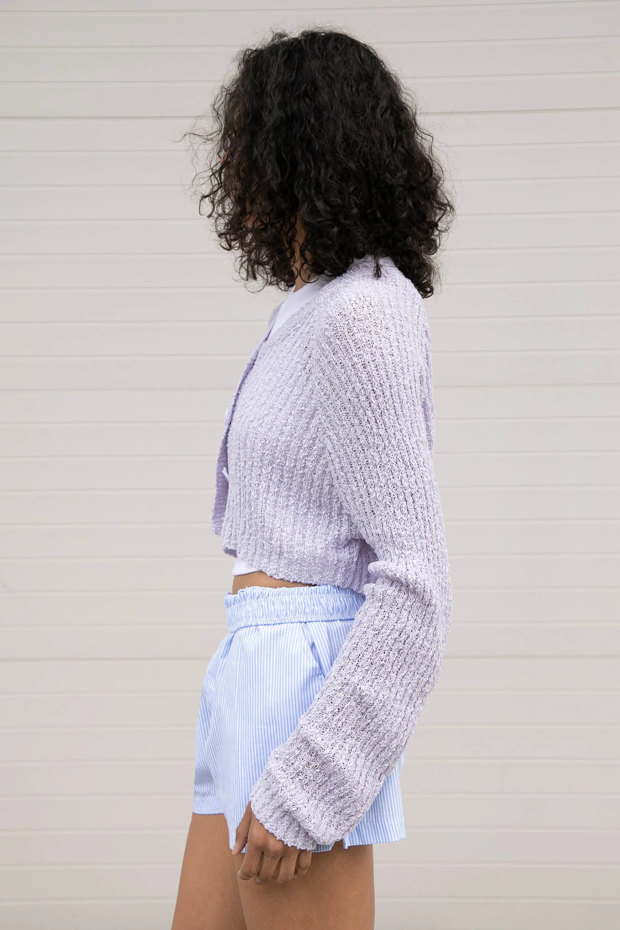 CROPPED RIBBED CARDIGAN sold by OAK AND FORT product image thumbnail 3