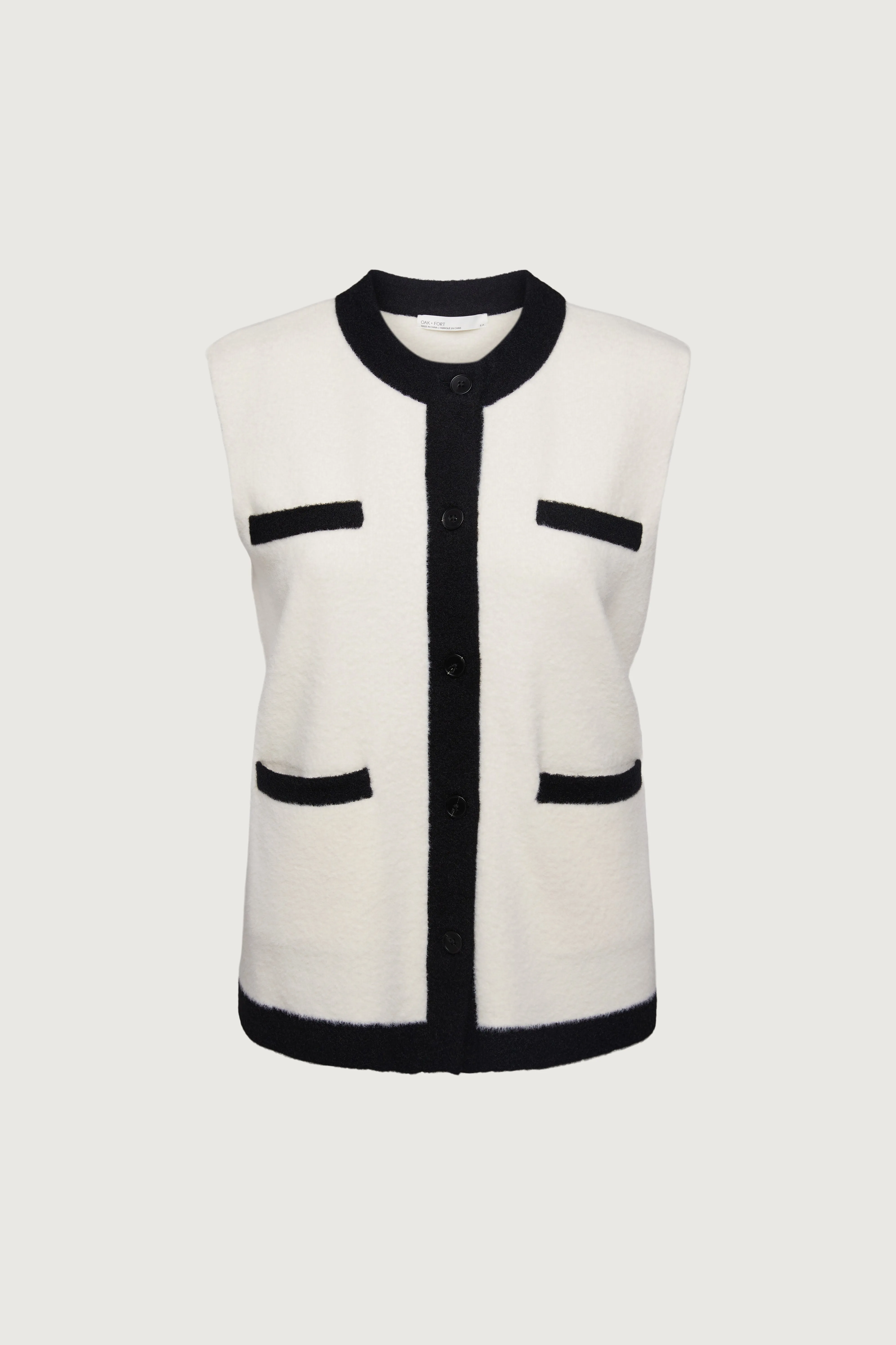 CONTRAST TRIM VEST CARDIGAN sold by OAK AND FORT product image thumbnail 5
