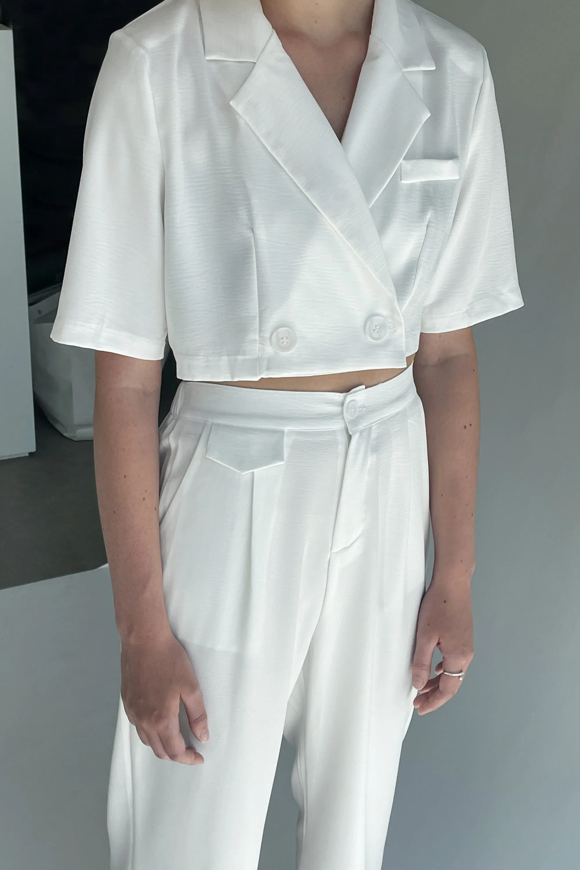 CROPPED BLAZER AND PANT SET sold by OAK AND FORT product image thumbnail 2