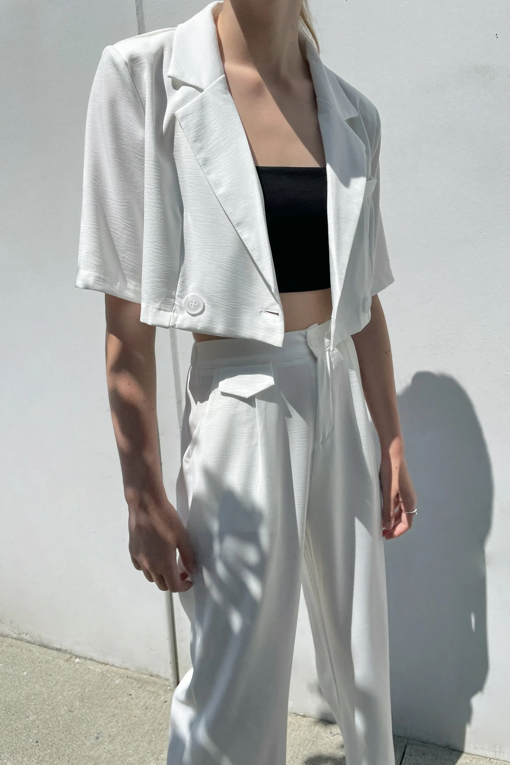 CROPPED BLAZER AND PANT SET sold by OAK AND FORT