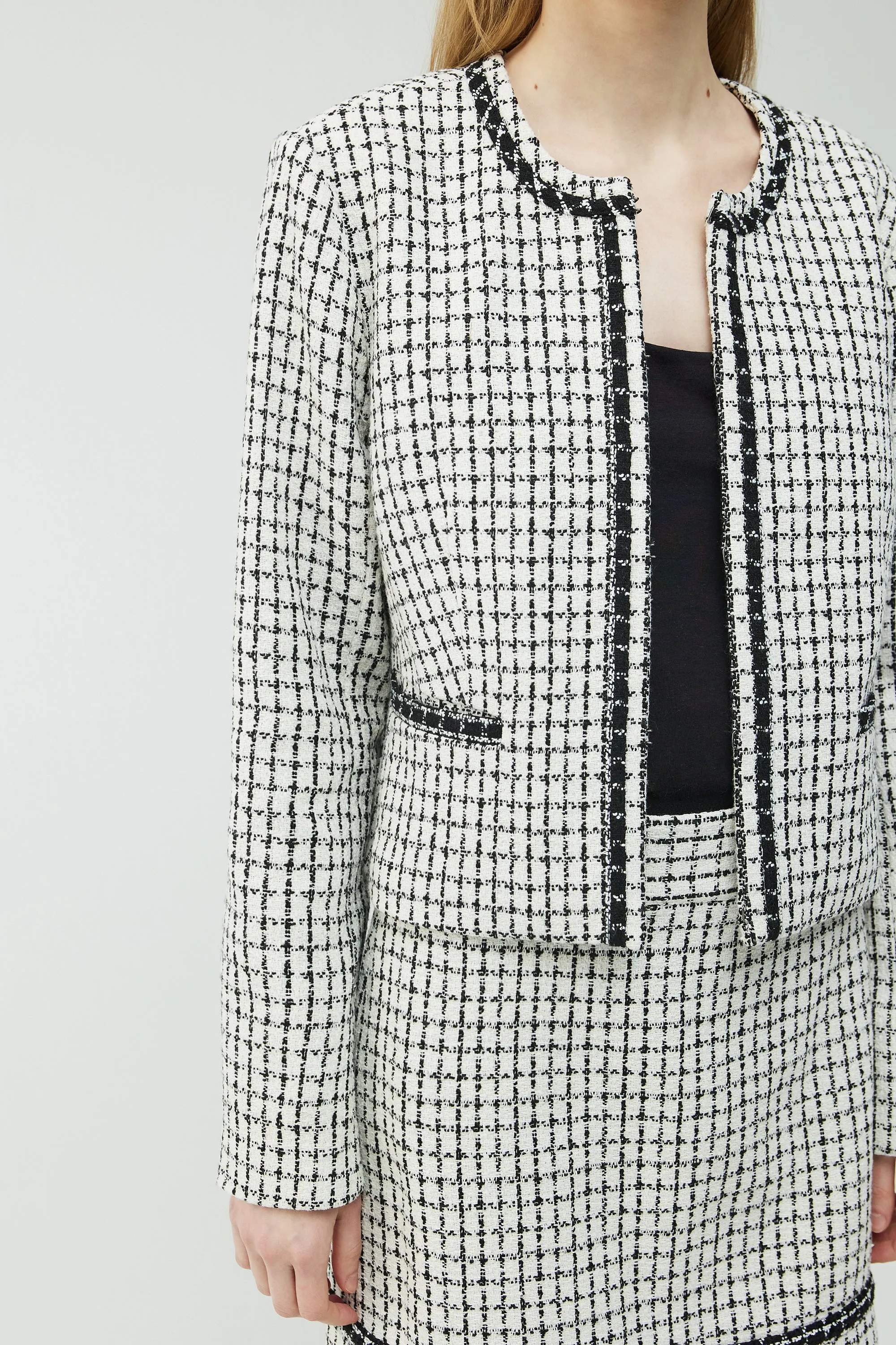 TWEED COLLARLESS BLAZER sold by OAK AND FORT product image thumbnail 4