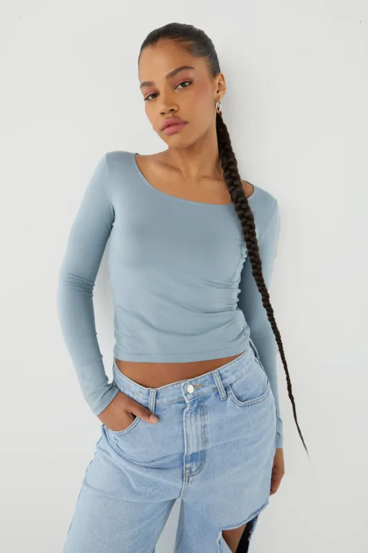 CROPPED LONG SLEEVE TOP sold by OAK AND FORT