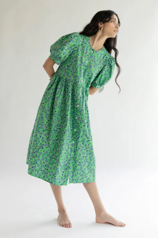 FLORAL PUFF SLEEVE MIDI DRESS sold by OAK AND FORT