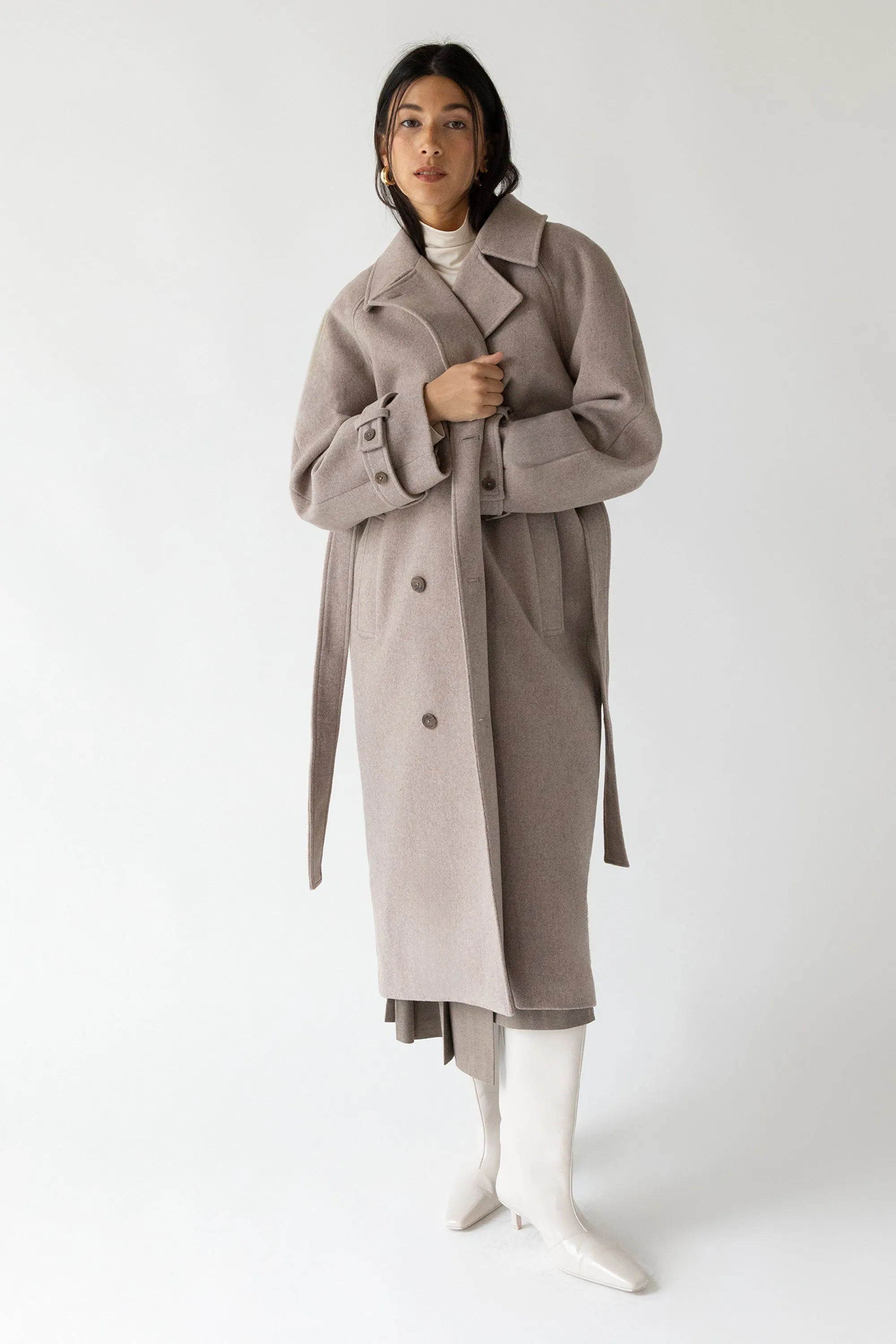 WOOL-BLEND TRENCH COAT sold by OAK AND FORT product image thumbnail 3