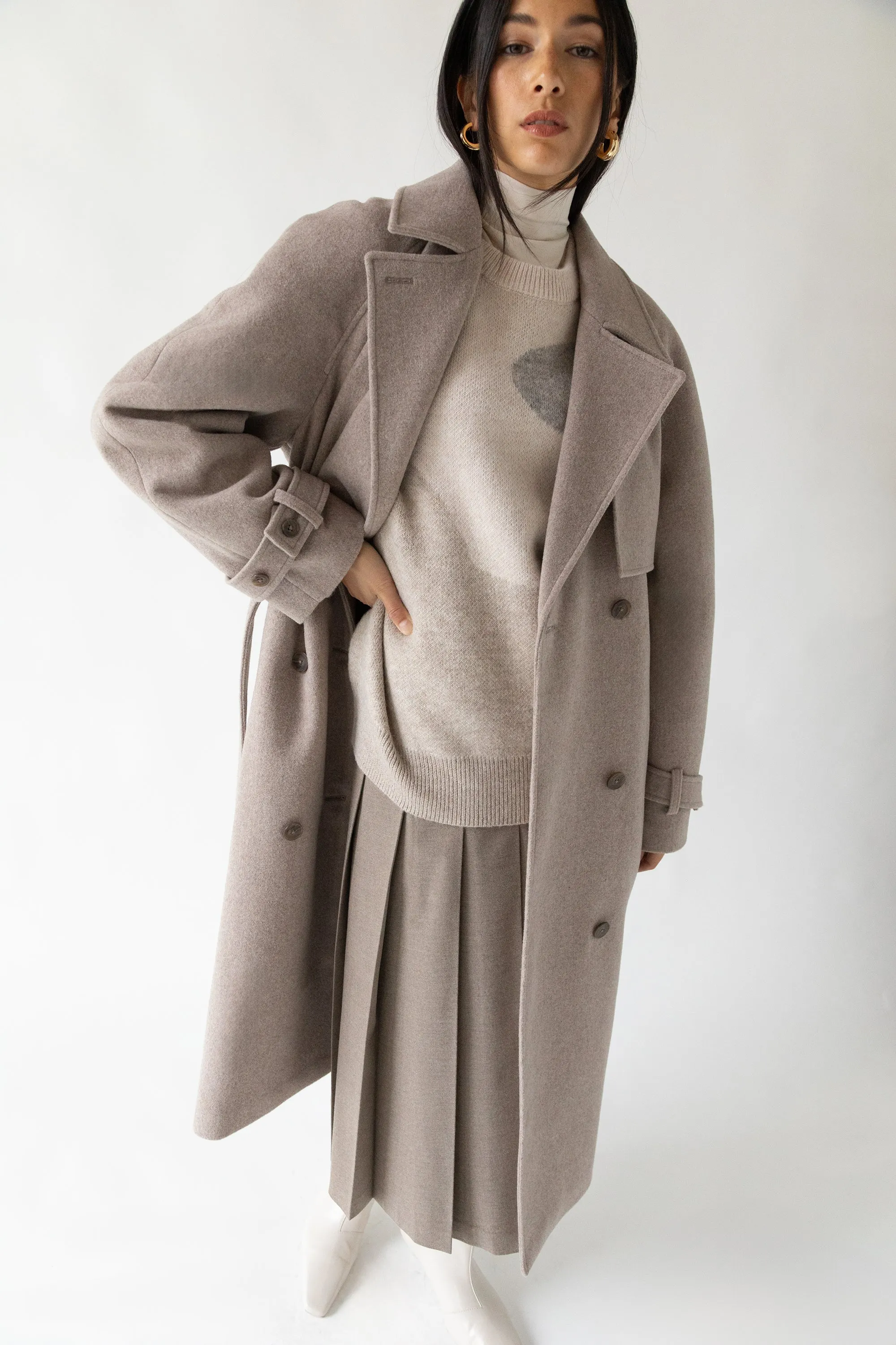 WOOL-BLEND TRENCH COAT sold by OAK AND FORT product image thumbnail 2