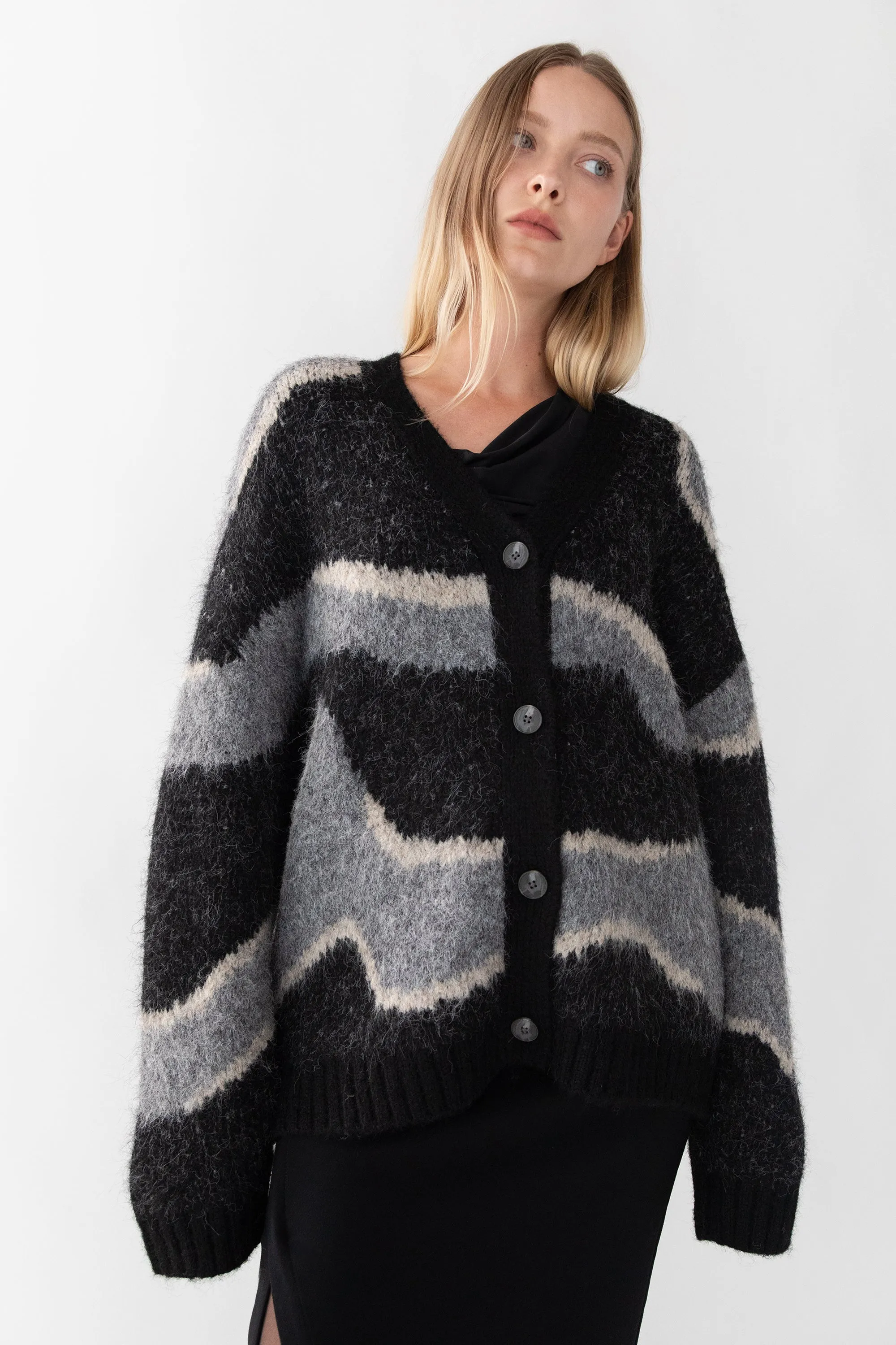 INTARSIA KNIT CARDIGAN sold by OAK AND FORT product image thumbnail 2