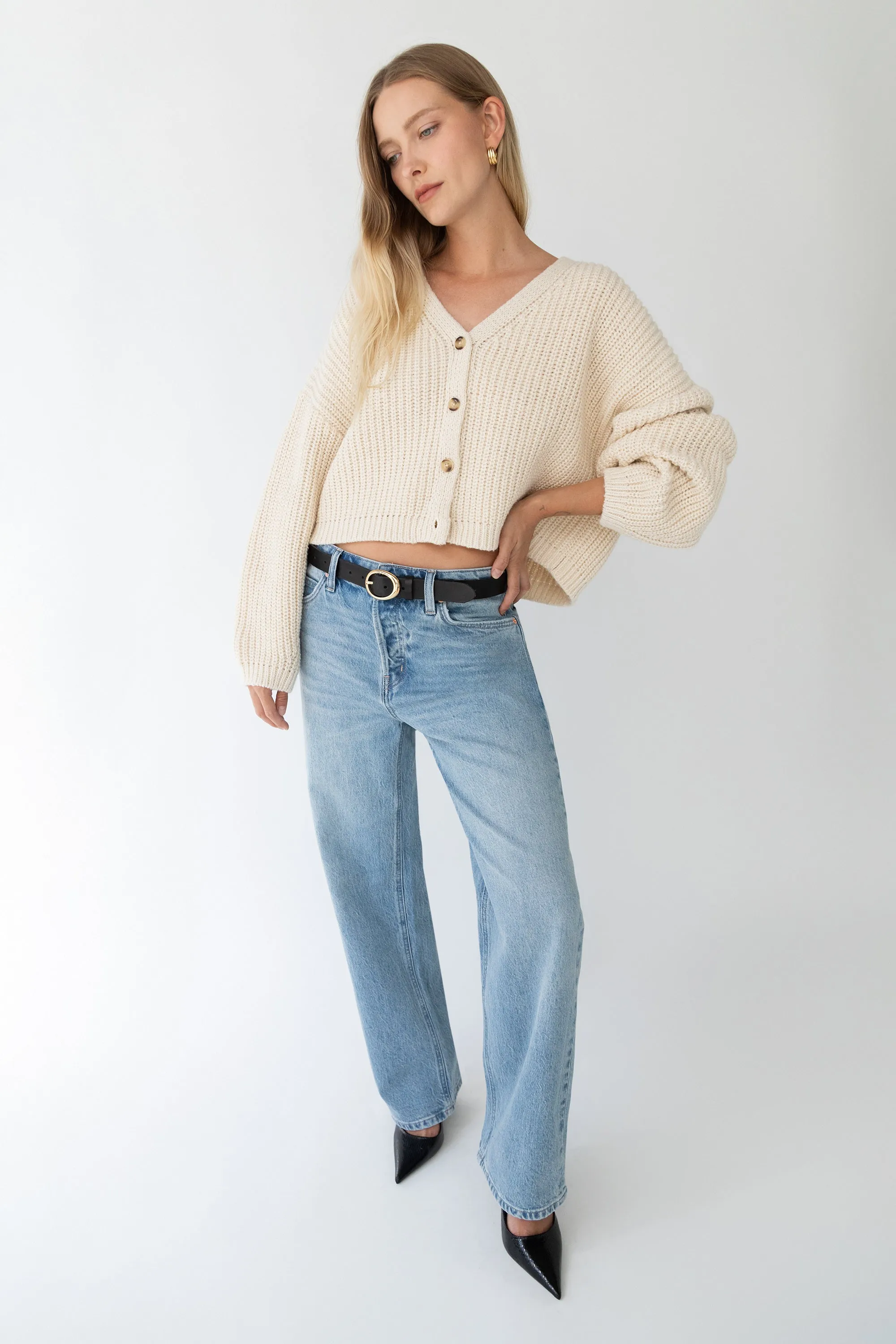 CHUNKY KNIT OVERSIZED CARDIGAN sold by OAK AND FORT product image thumbnail 2