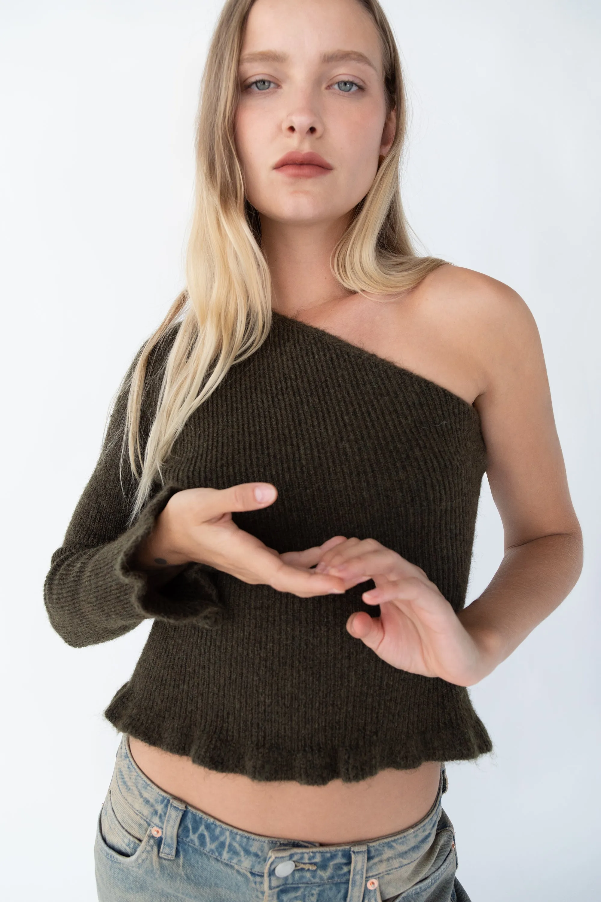 FITTED ONE SLEEVE SWEATER sold by OAK AND FORT product image thumbnail 2