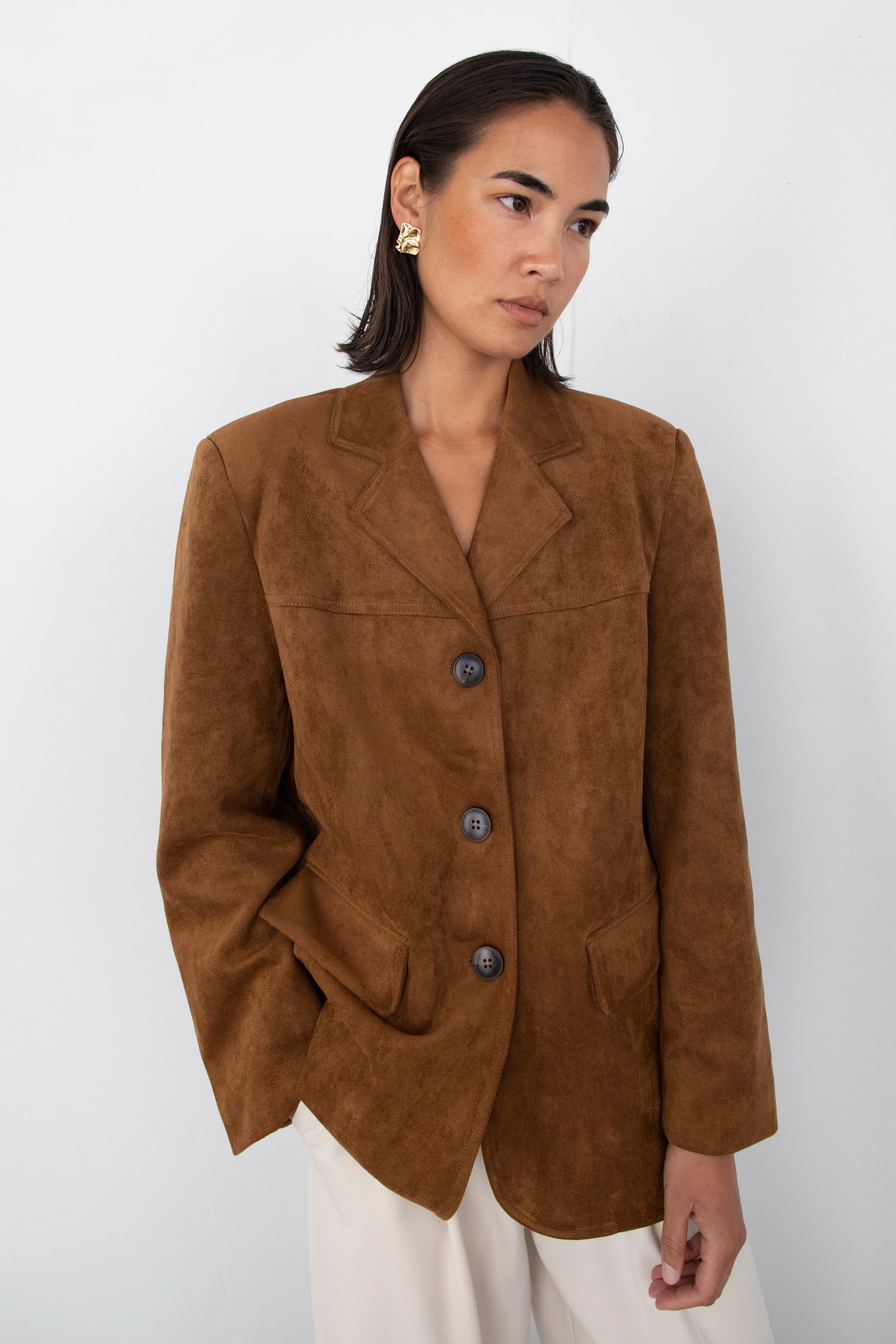OVERSIZED VEGAN SUEDE BLAZER sold by OAK AND FORT
