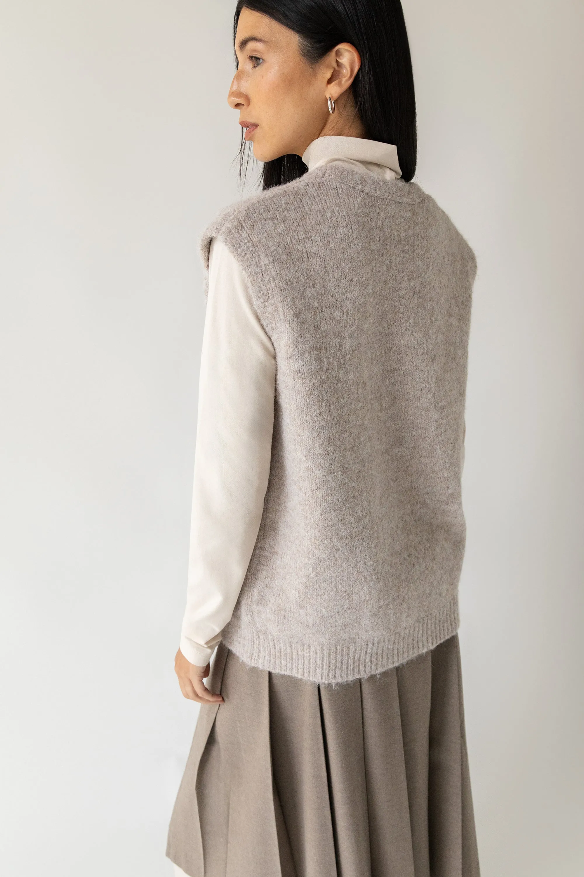 OVERSIZED BUTTON FRONT SWEATER VEST sold by OAK AND FORT product image thumbnail 4