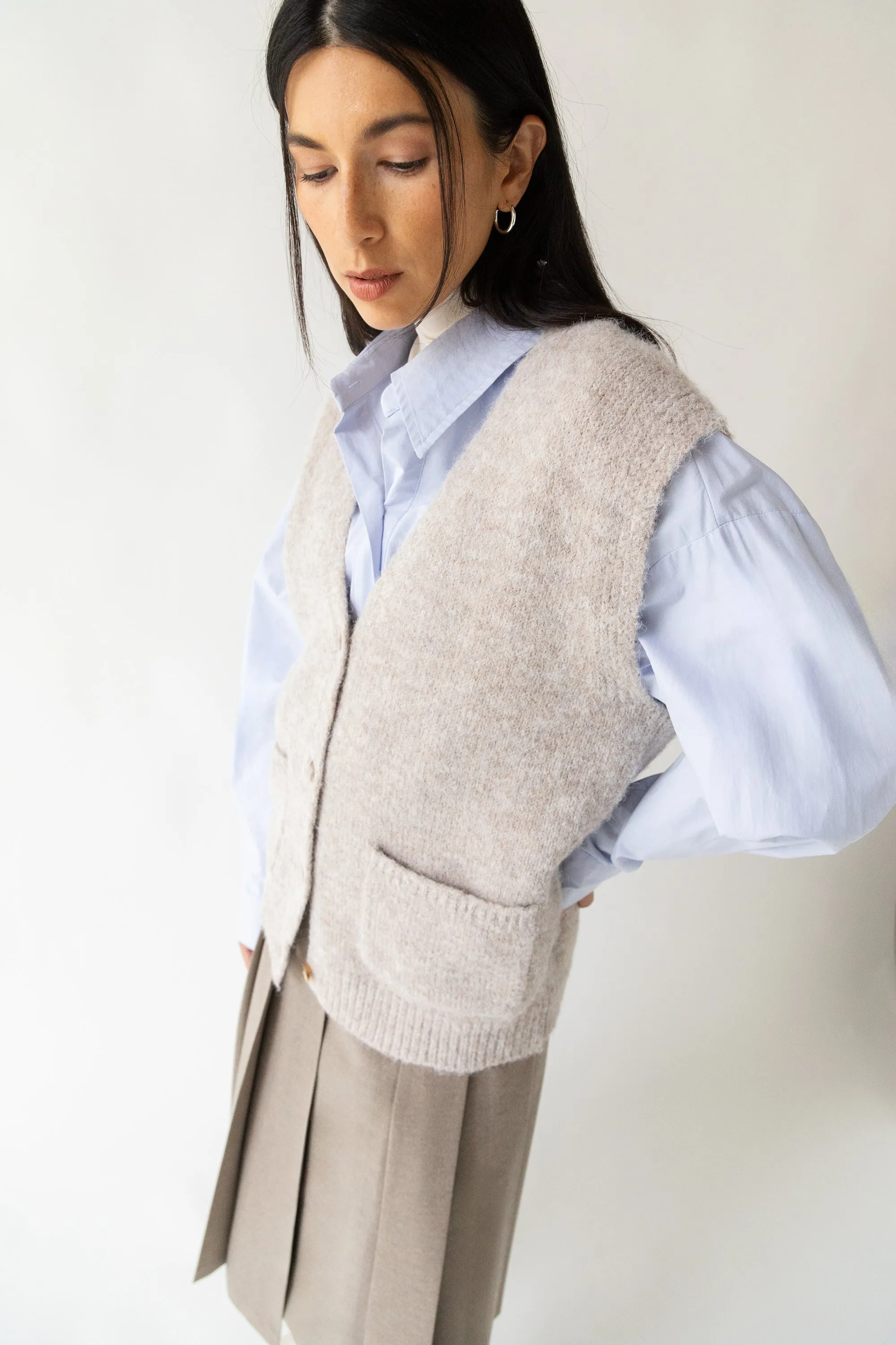 OVERSIZED BUTTON FRONT SWEATER VEST sold by OAK AND FORT product image thumbnail 3