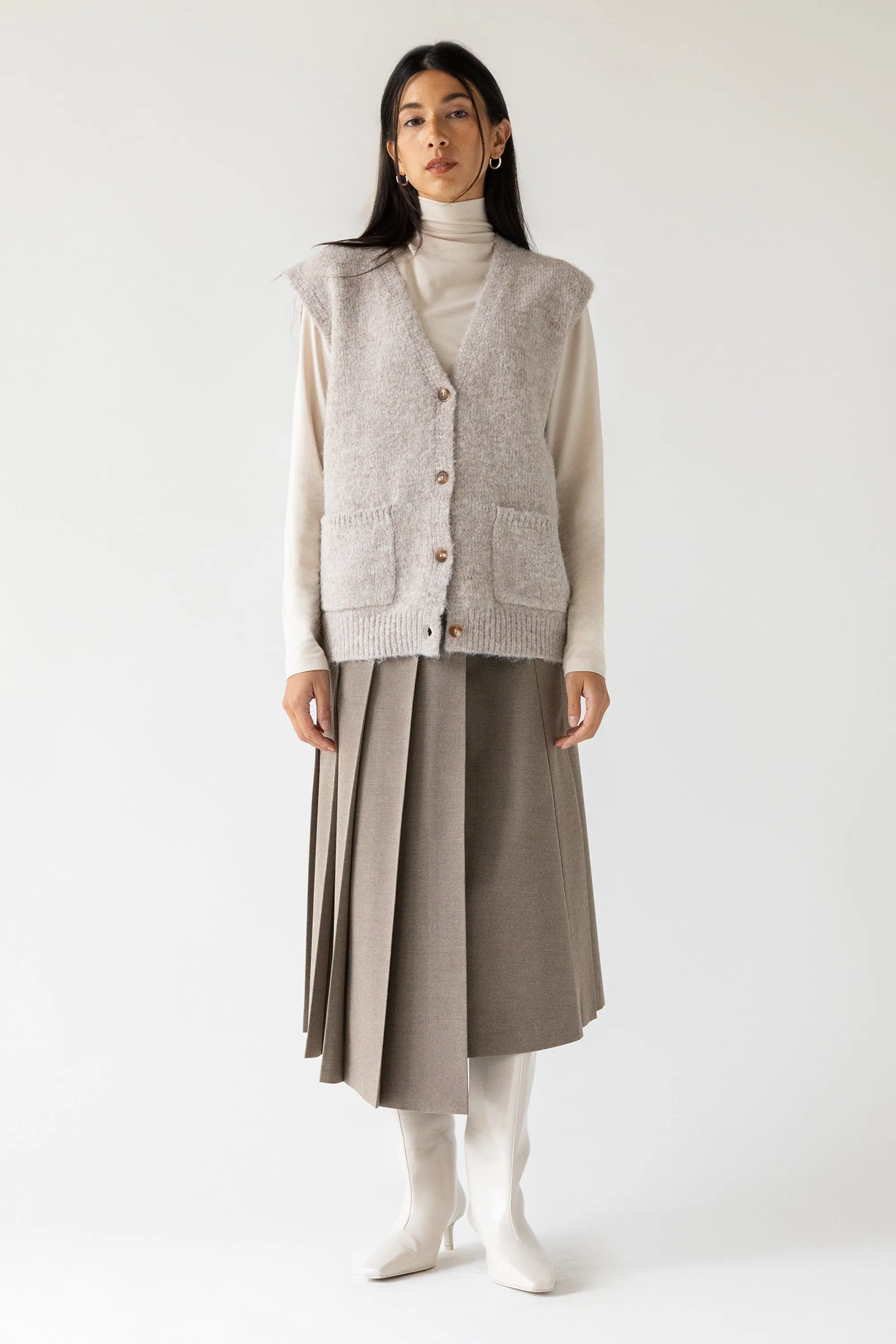 OVERSIZED BUTTON FRONT SWEATER VEST sold by OAK AND FORT product image thumbnail 2