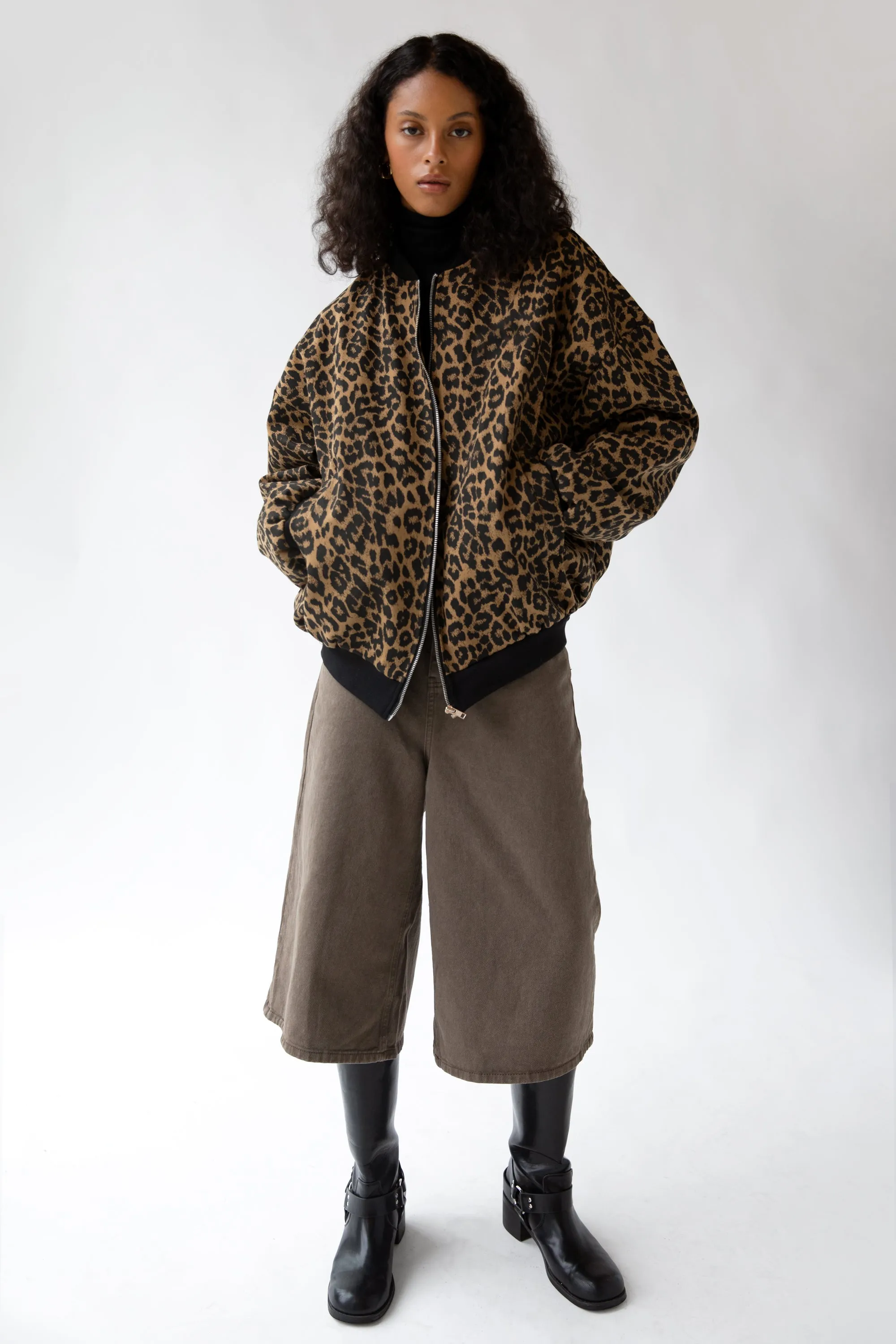 LEOPARD PRINT BOMBER JACKET sold by OAK AND FORT product image thumbnail 2
