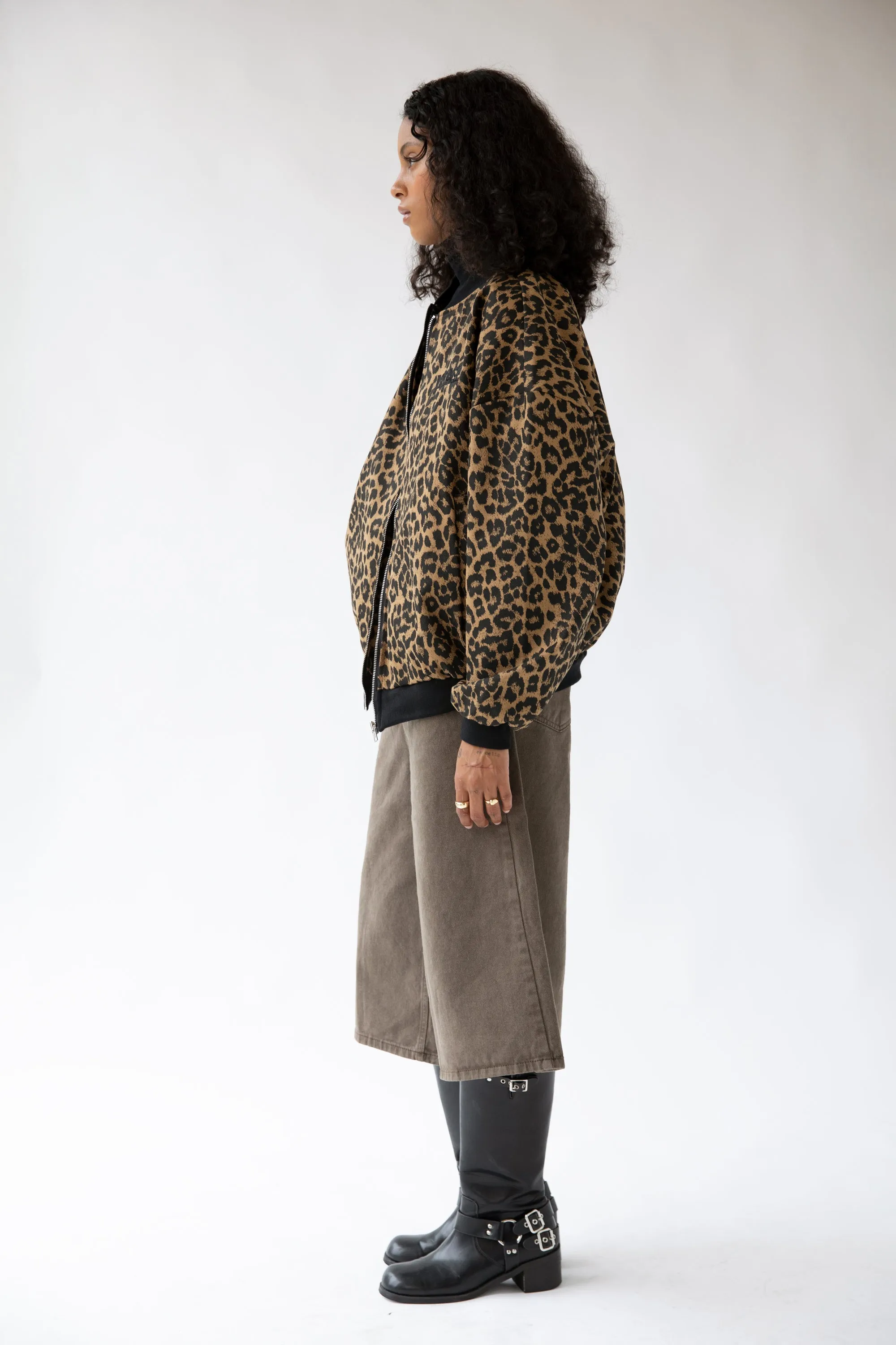 LEOPARD PRINT BOMBER JACKET sold by OAK AND FORT product image thumbnail 3