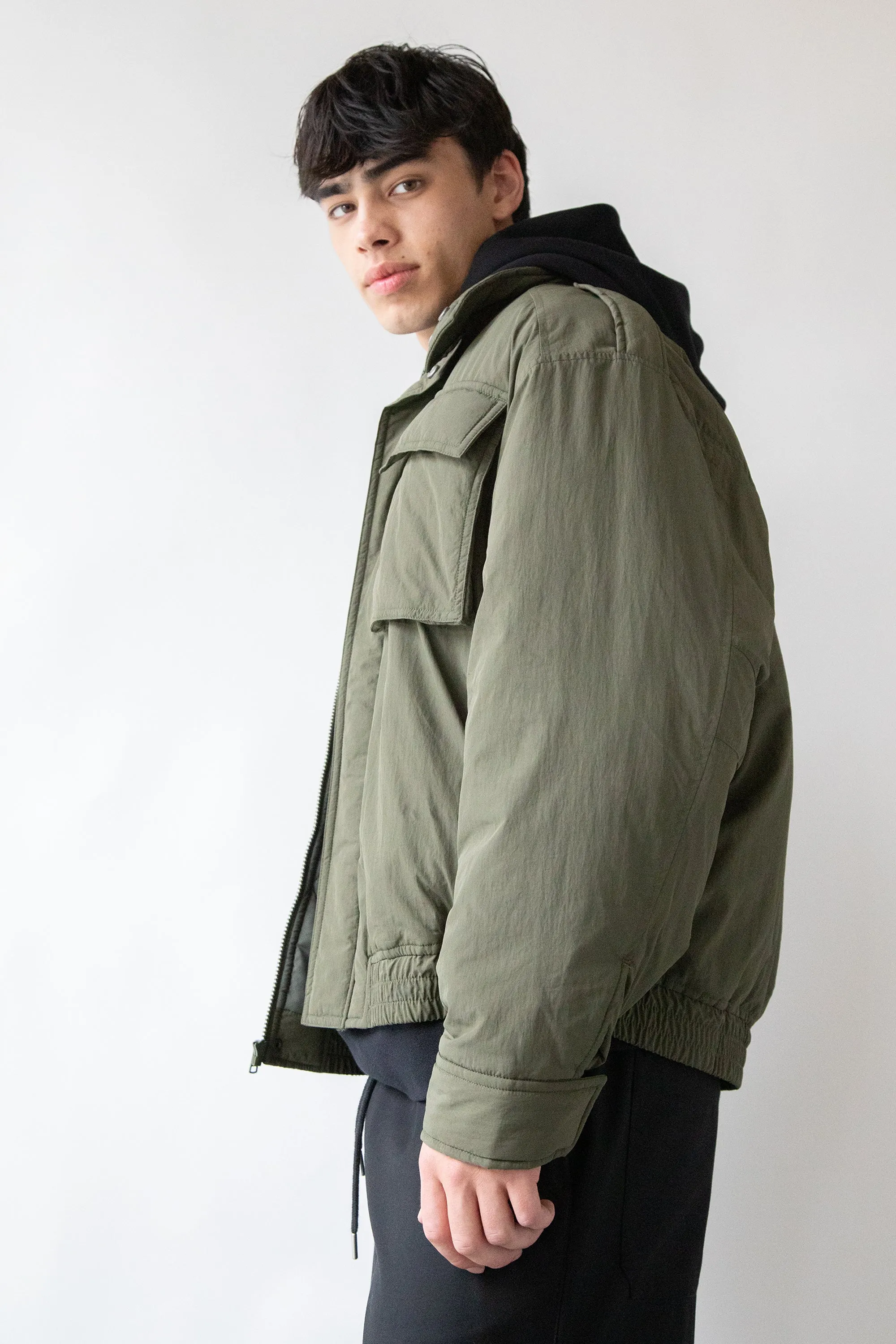 LS OVERSIZED NYLON BOMBER JACKET sold by OAK AND FORT product image thumbnail 2