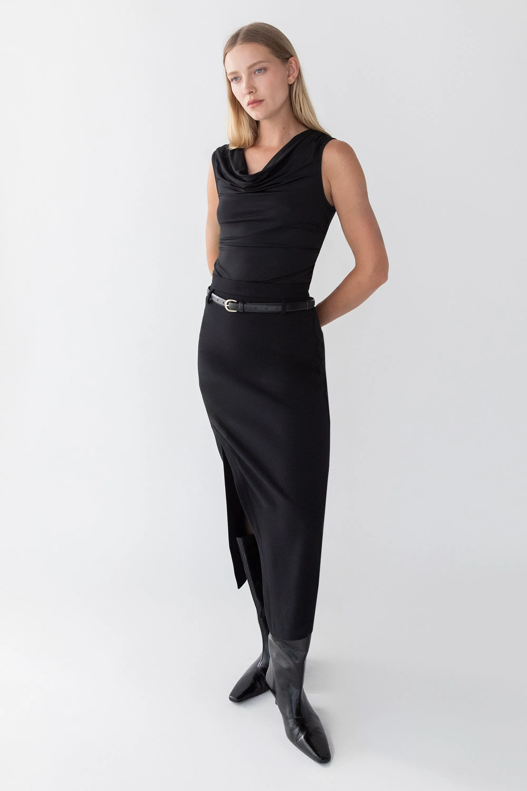 WRAP MAXI SUITING SKIRT sold by OAK AND FORT product image thumbnail 2