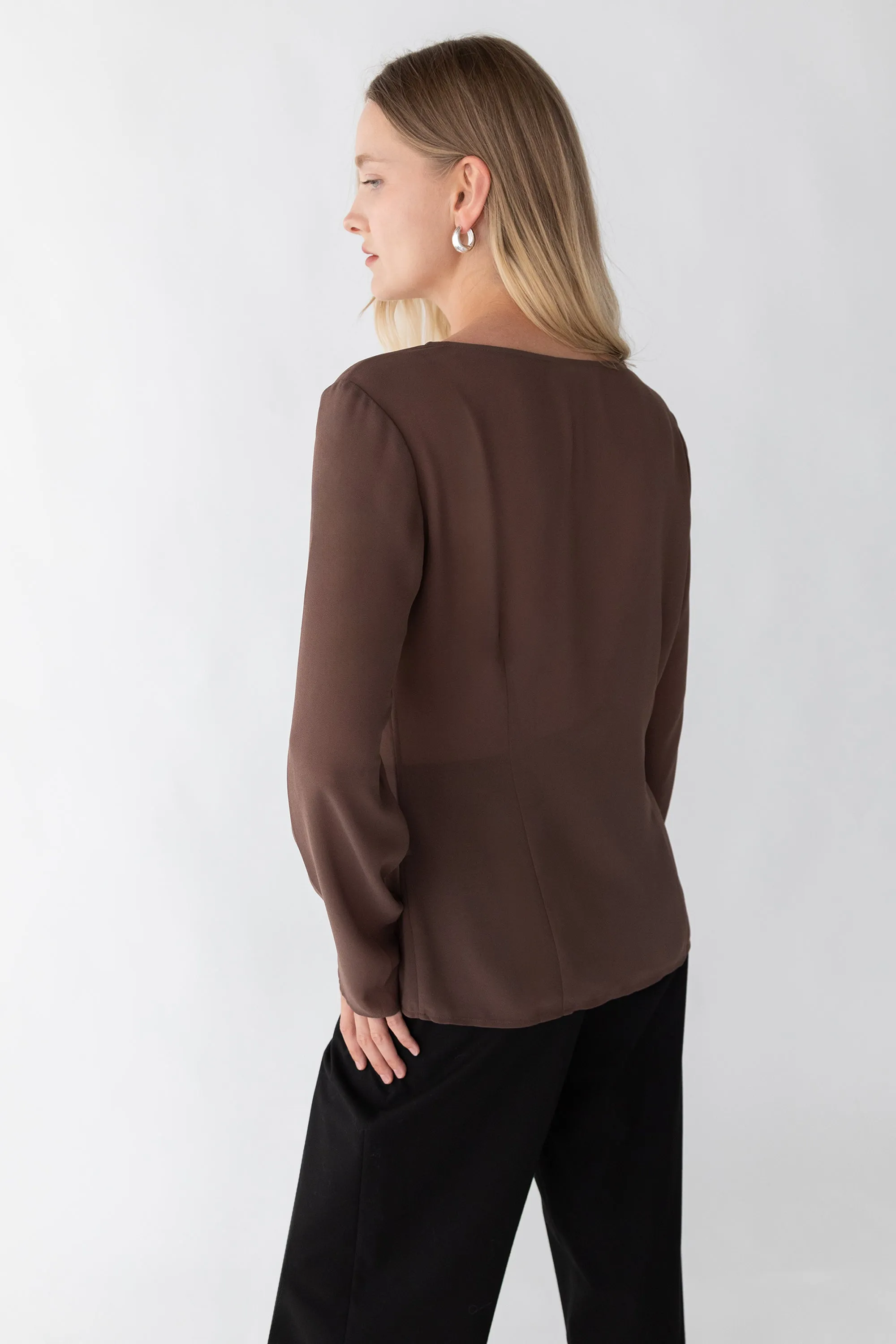 CHIFFON TIE FRONT BLOUSE sold by OAK AND FORT product image thumbnail 4