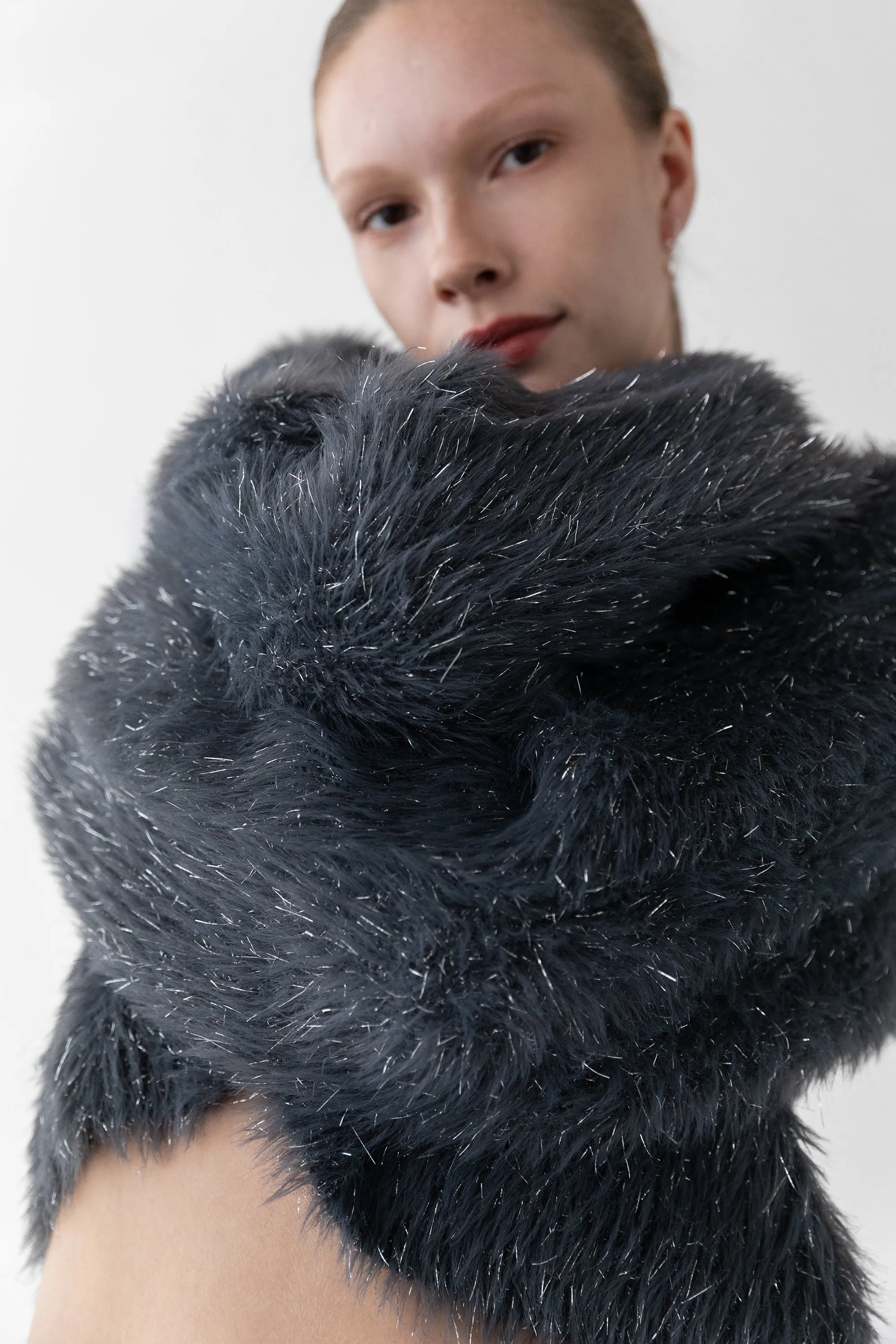 FUZZY METALLIC TINSEL SWEATER sold by OAK AND FORT product image thumbnail 3