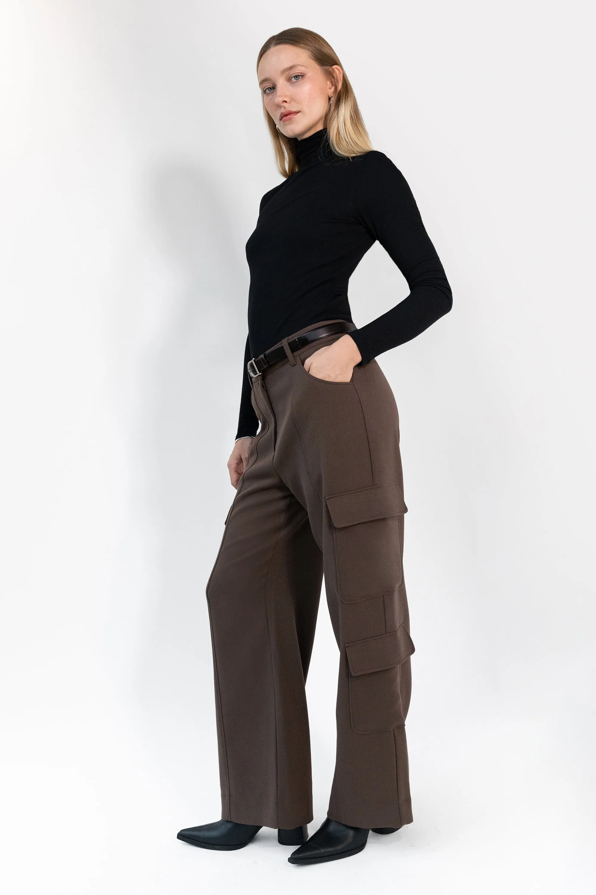WIDE LEG CARGO SUITING PANT sold by OAK AND FORT