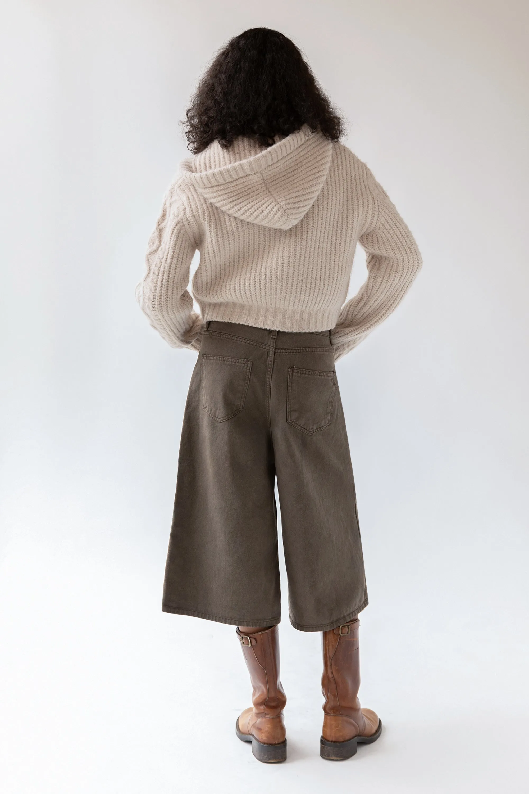 CABLE KNIT HOODED CARDIGAN WITH TOGGLE CLOSURE sold by OAK AND FORT product image thumbnail 4