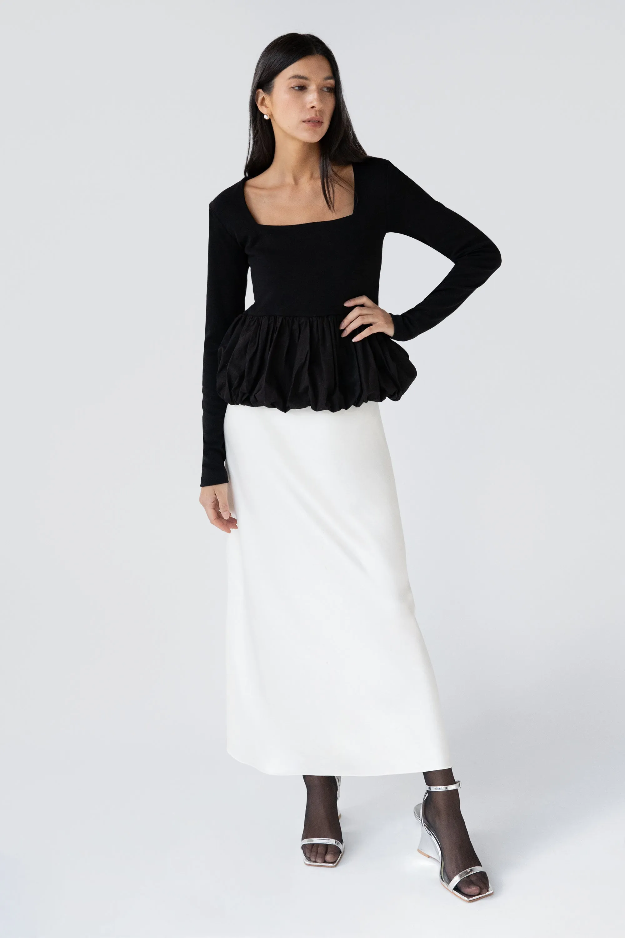 BUBBLE HEM TOP sold by OAK AND FORT product image thumbnail 2