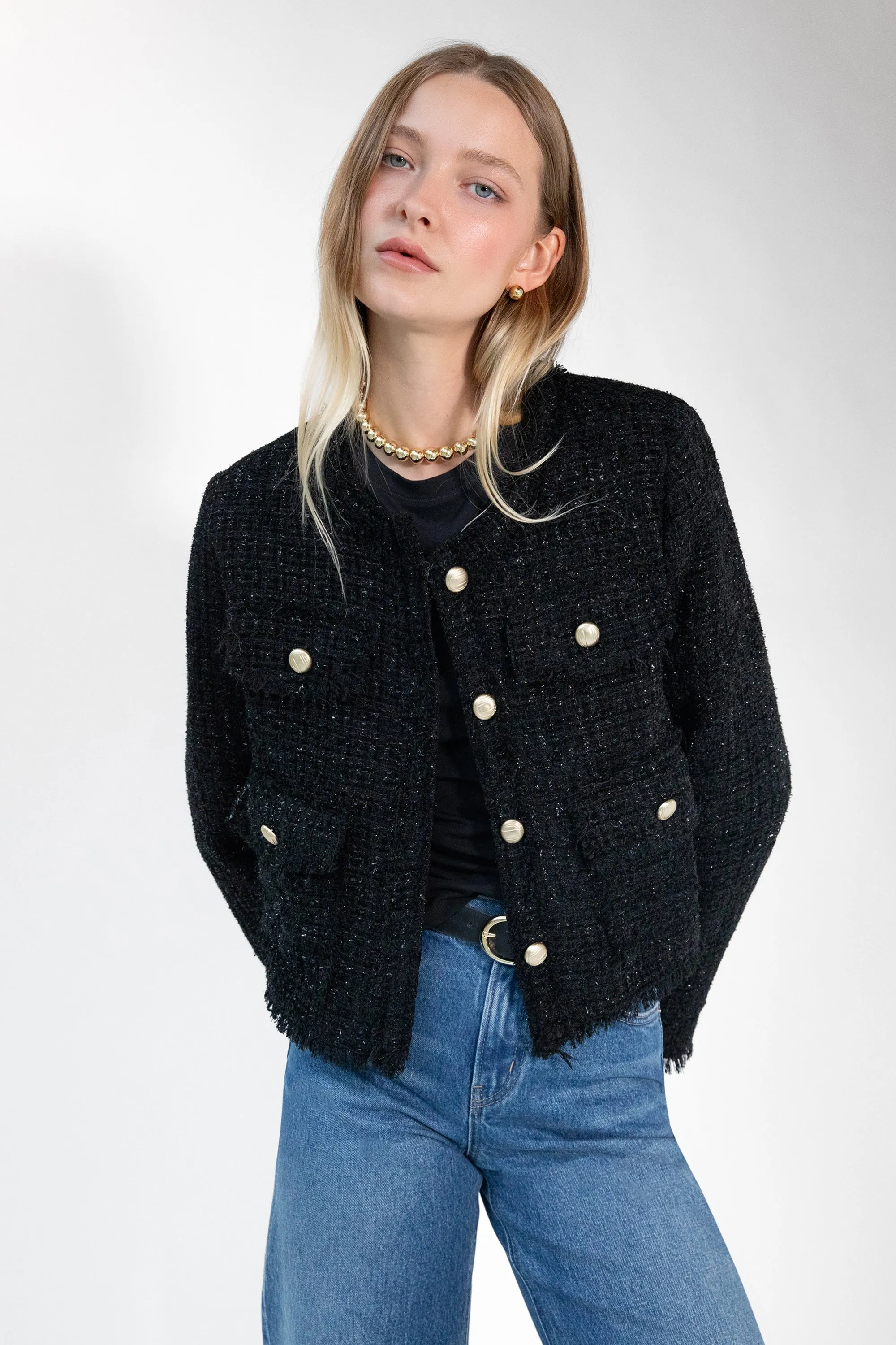 CROPPED TWEED JACKET sold by OAK AND FORT product image thumbnail 2