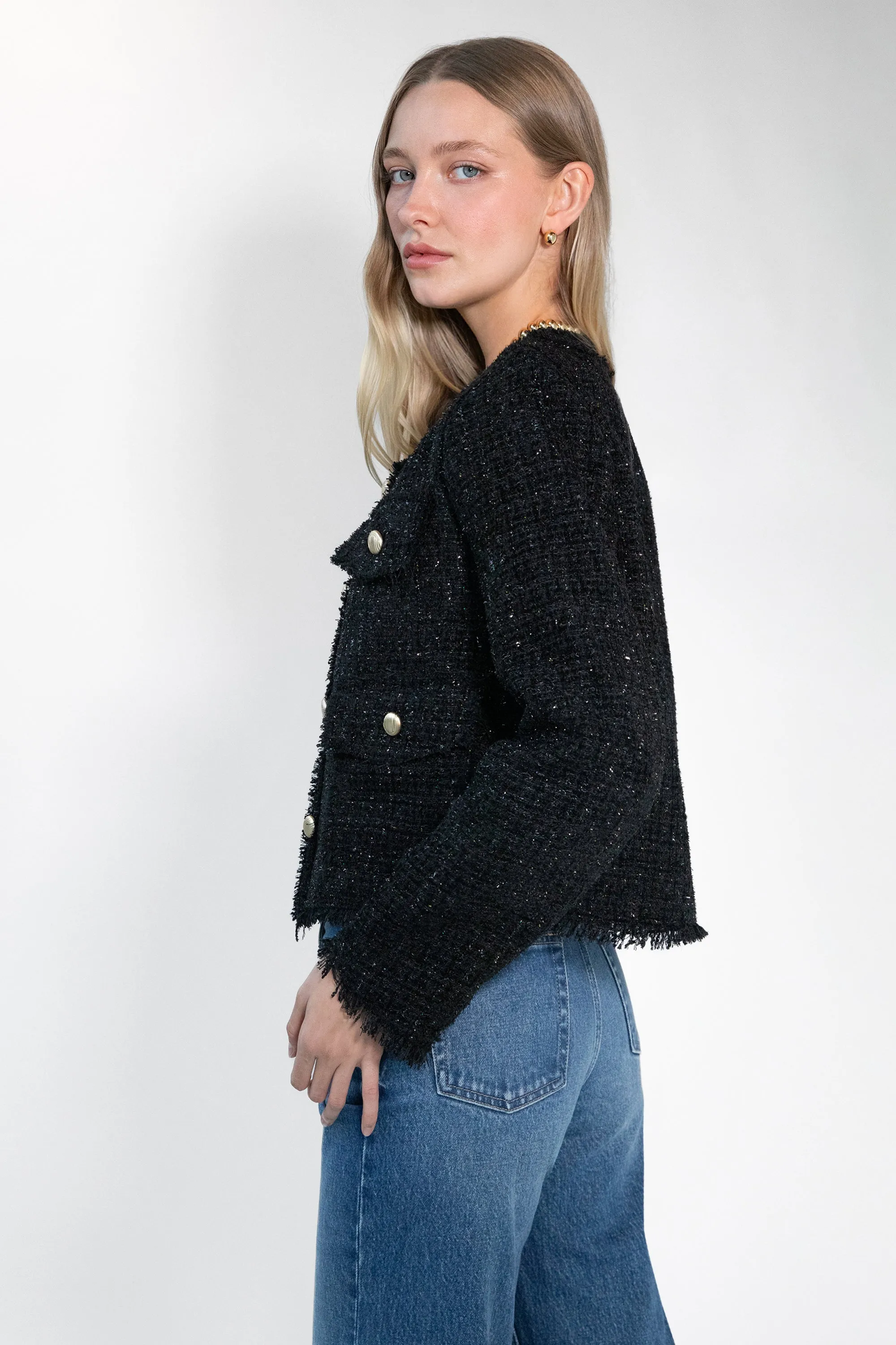 CROPPED TWEED JACKET sold by OAK AND FORT product image thumbnail 4