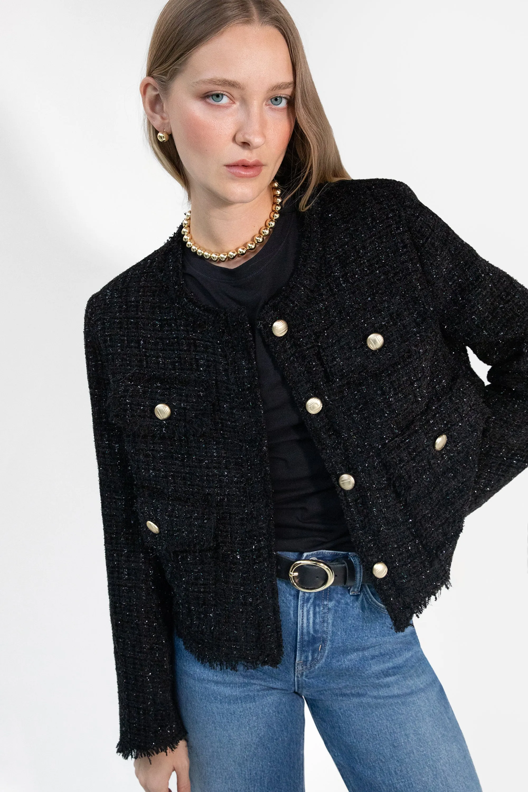 CROPPED TWEED JACKET sold by OAK AND FORT