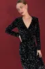 SEQUIN WRAP MIDI DRESS sold by OAK AND FORT