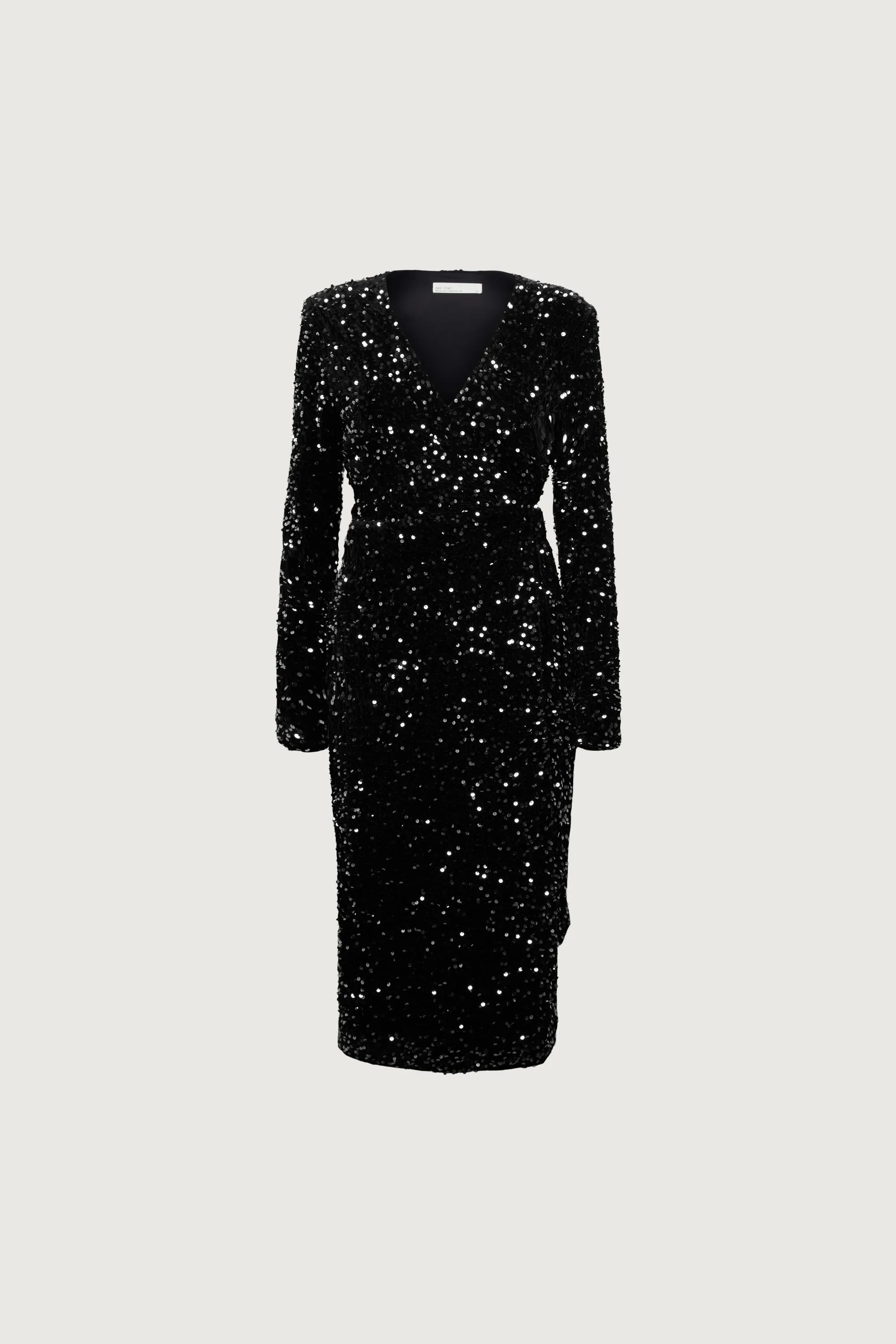 SEQUIN WRAP MIDI DRESS sold by OAK AND FORT product image thumbnail 5