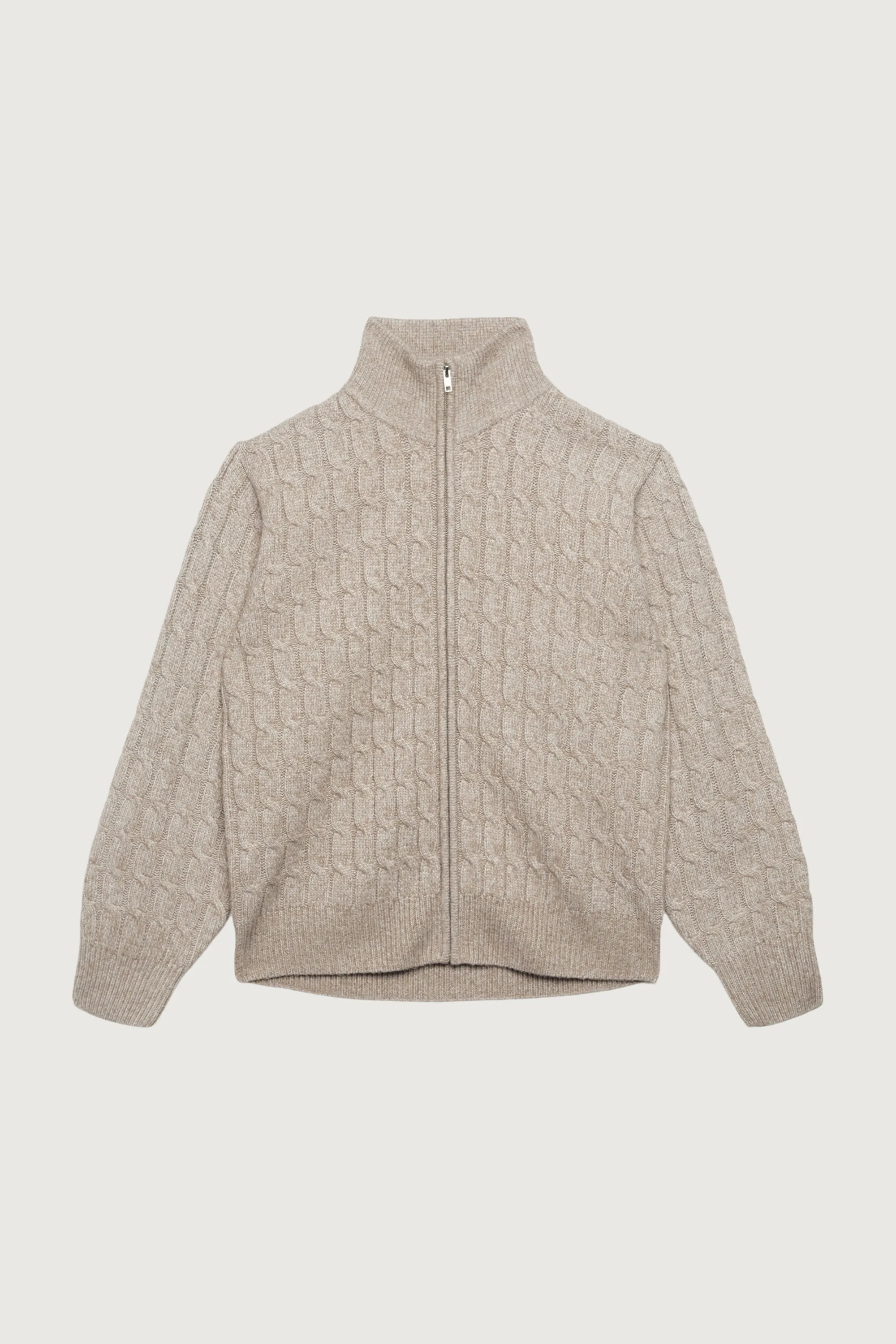 CABLE KNIT ZIP-UP CARDIGAN sold by OAK AND FORT