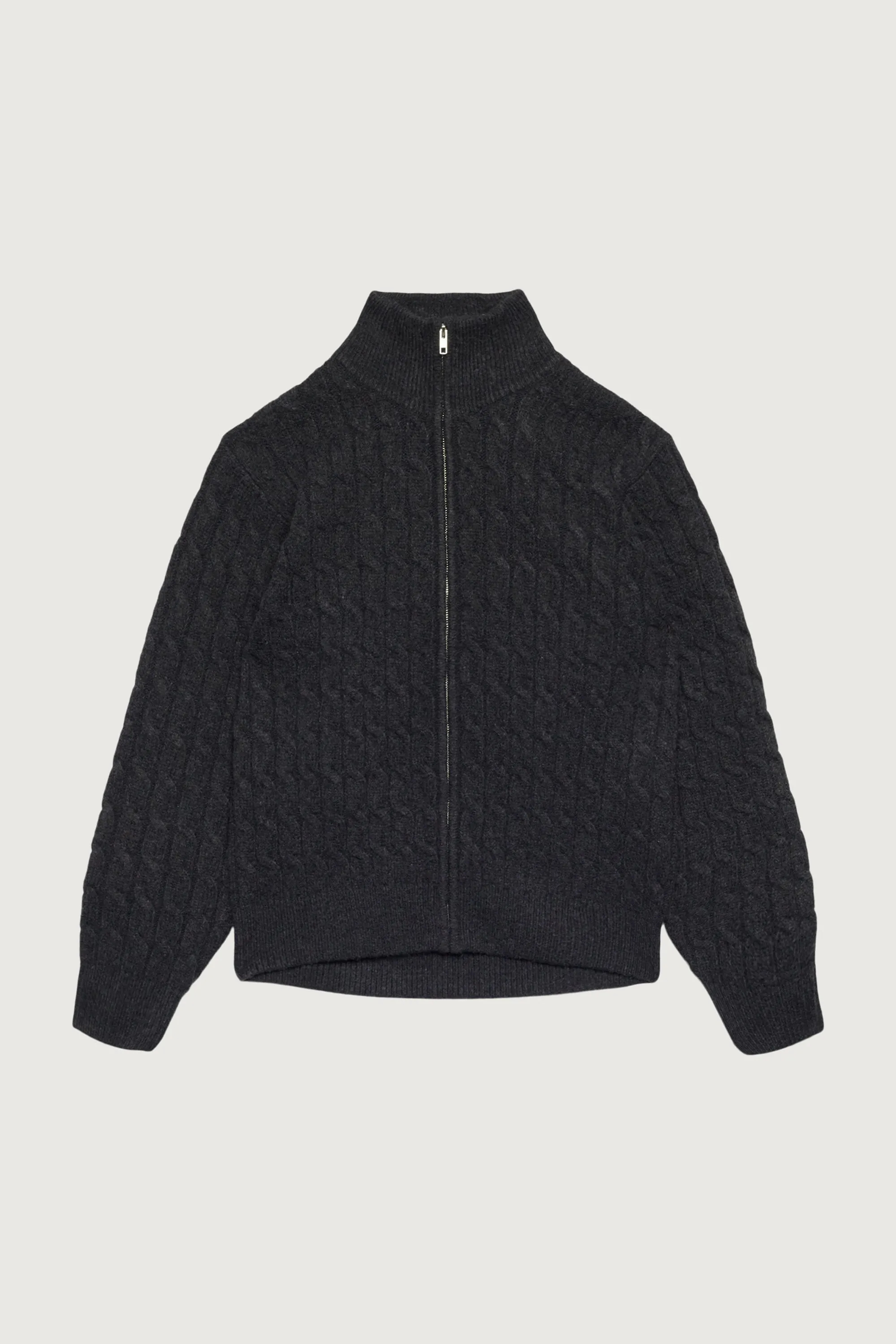 CABLE KNIT ZIP-UP CARDIGAN sold by OAK AND FORT product image thumbnail 2