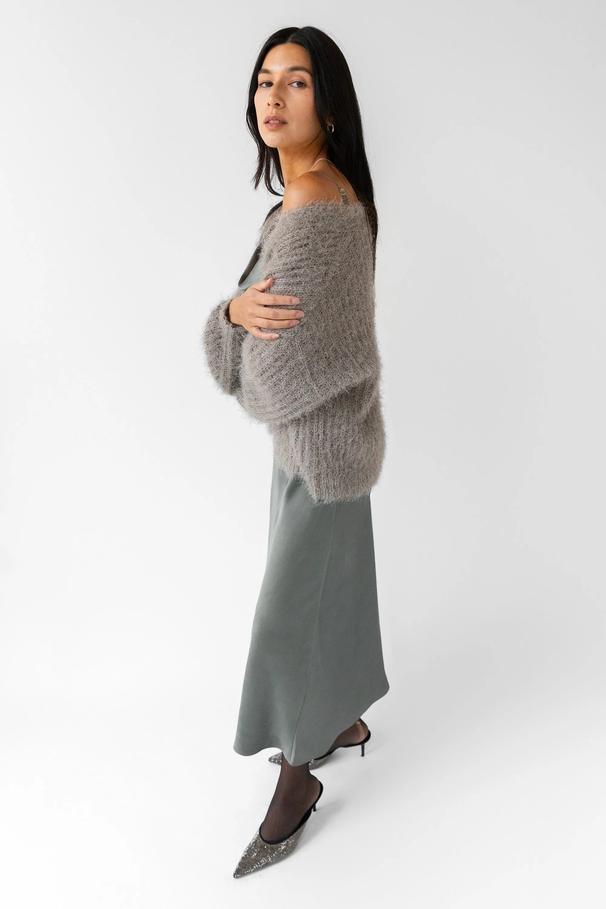 FUZZY OPEN FRONT CARDIGAN sold by OAK AND FORT product image thumbnail 3
