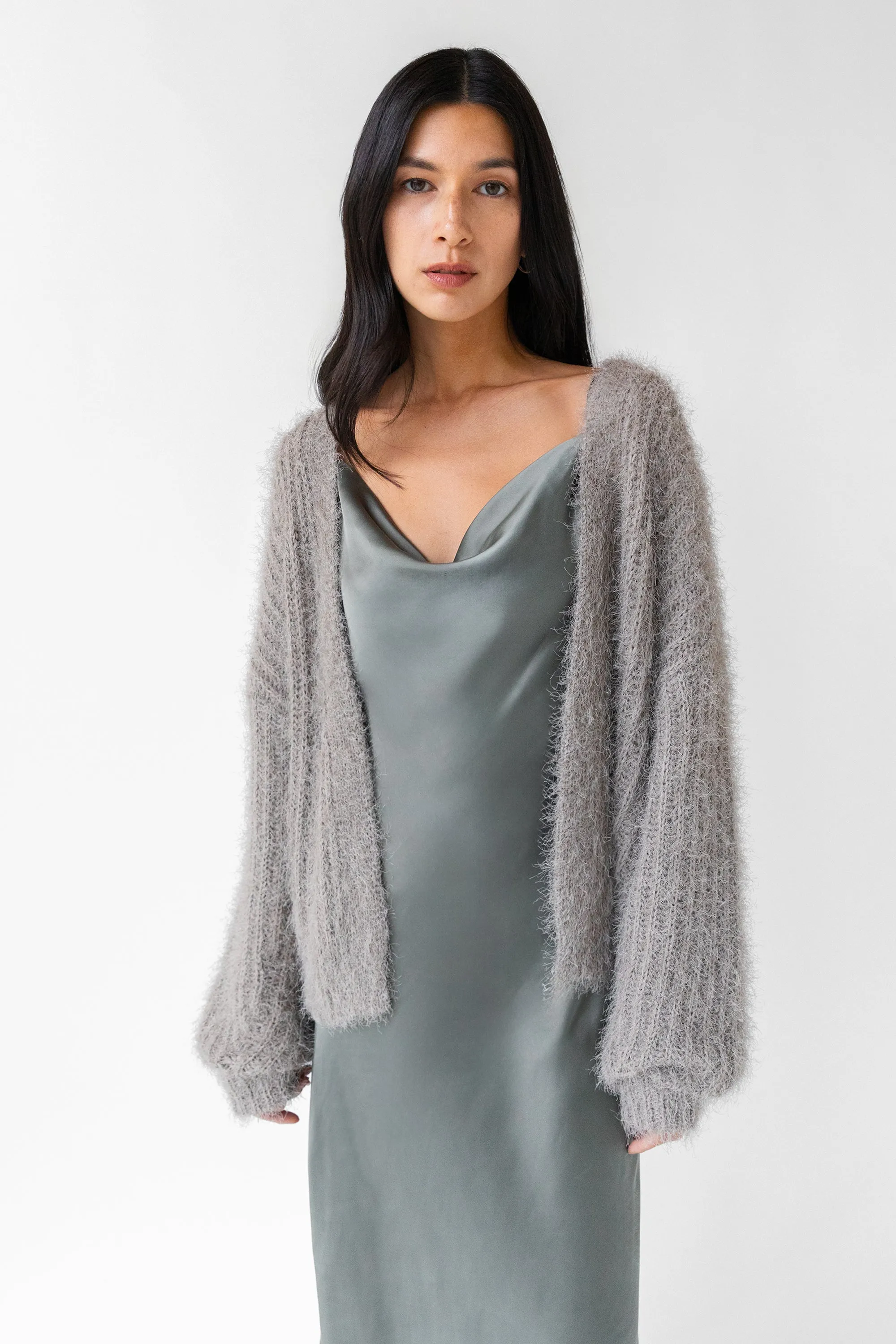 FUZZY OPEN FRONT CARDIGAN sold by OAK AND FORT product image thumbnail 2