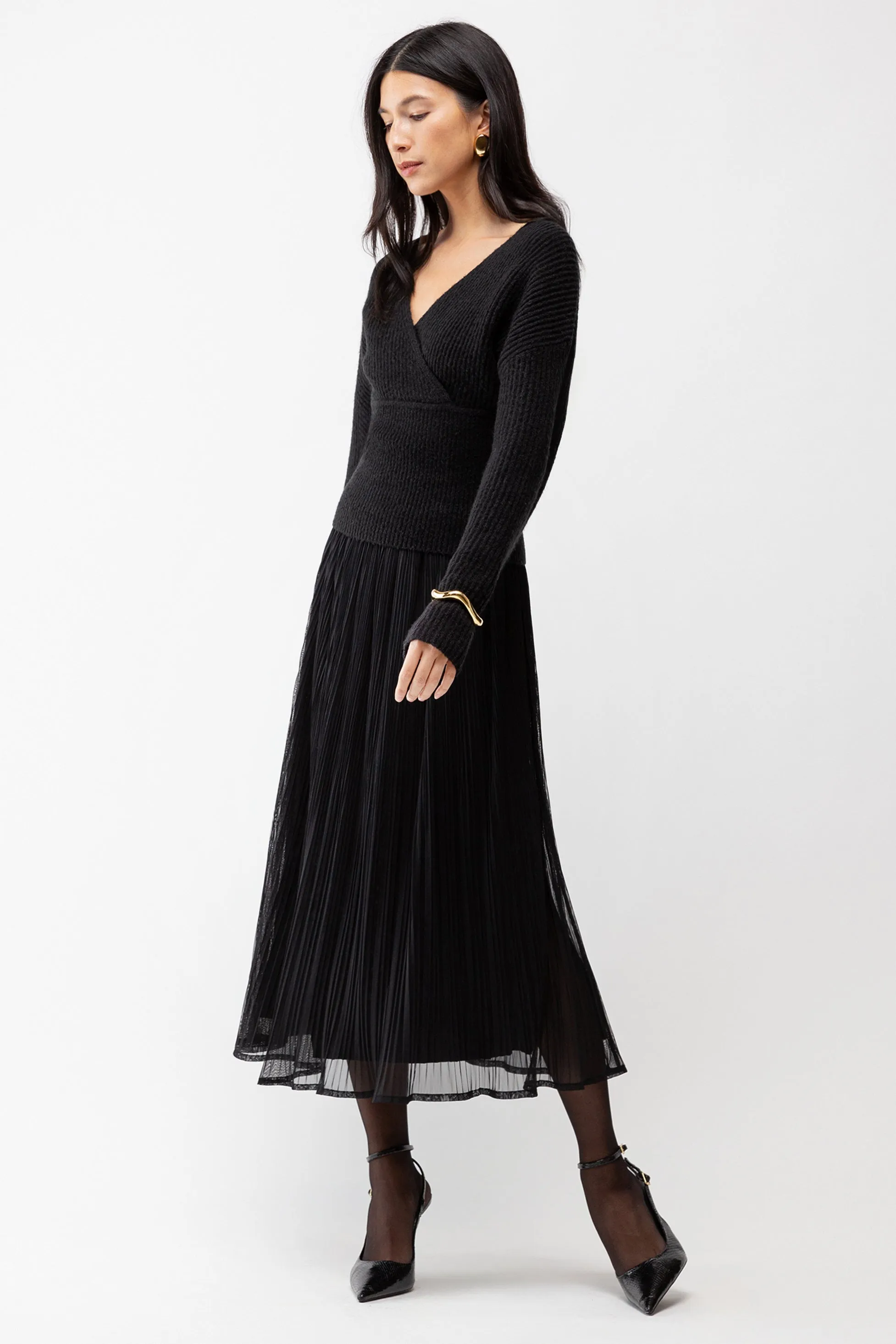 PLEATED LAYER MAXI SKIRT sold by OAK AND FORT product image thumbnail 3