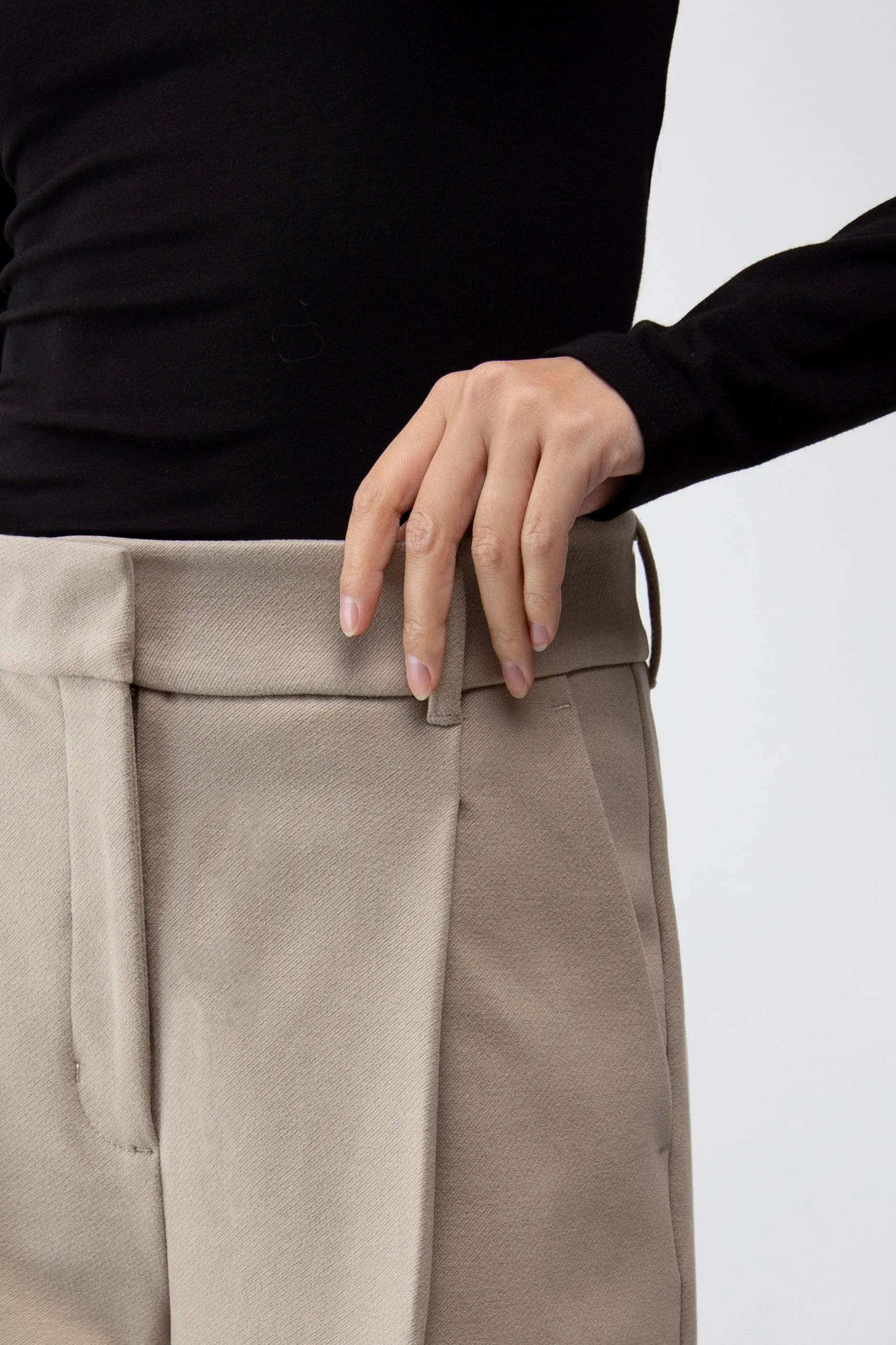 HIGH-RISE STRAIGHT LEG TROUSER WITH PLEATS sold by OAK AND FORT product image thumbnail 2