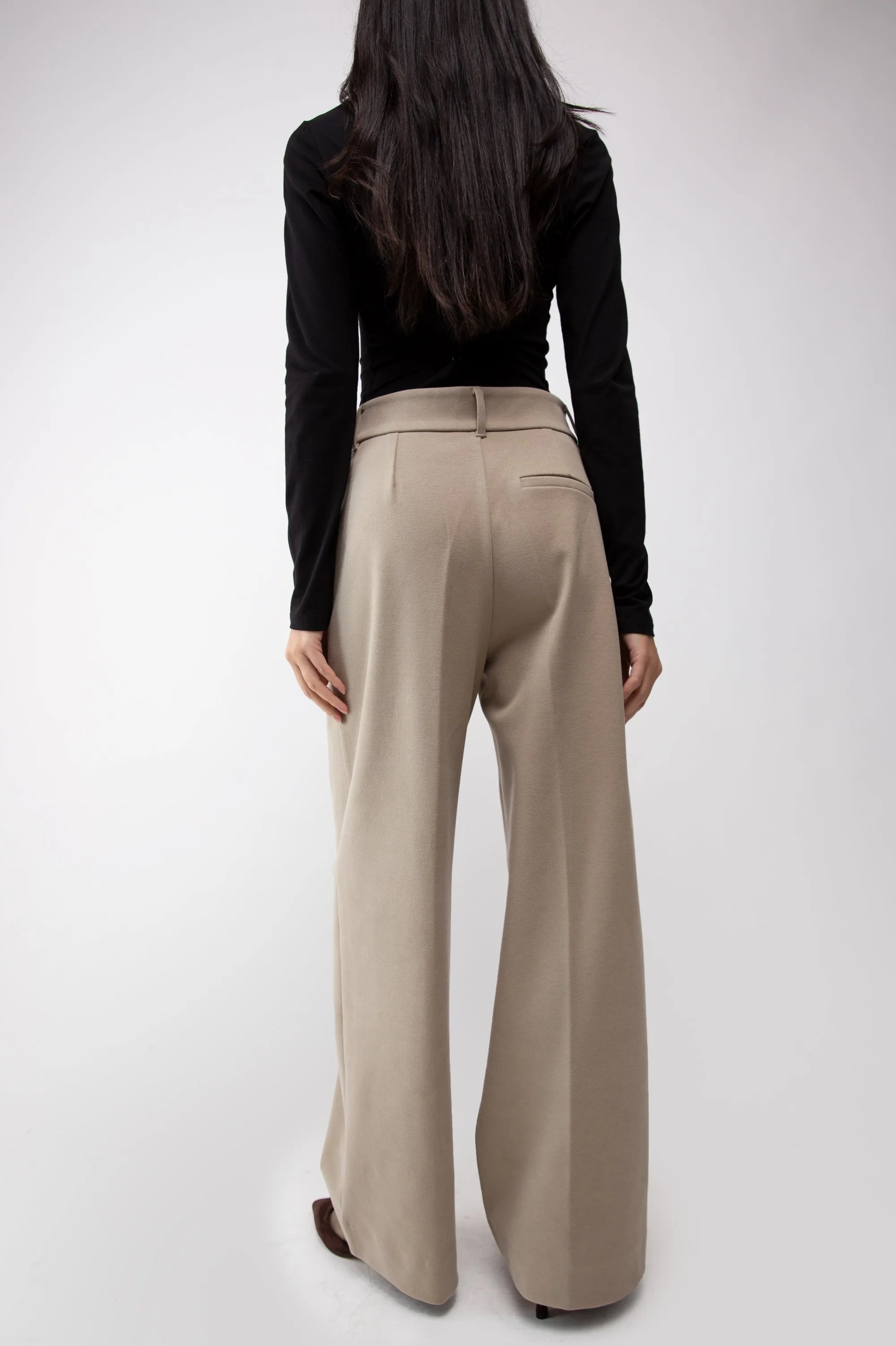 HIGH-RISE STRAIGHT LEG TROUSER WITH PLEATS sold by OAK AND FORT product image thumbnail 3