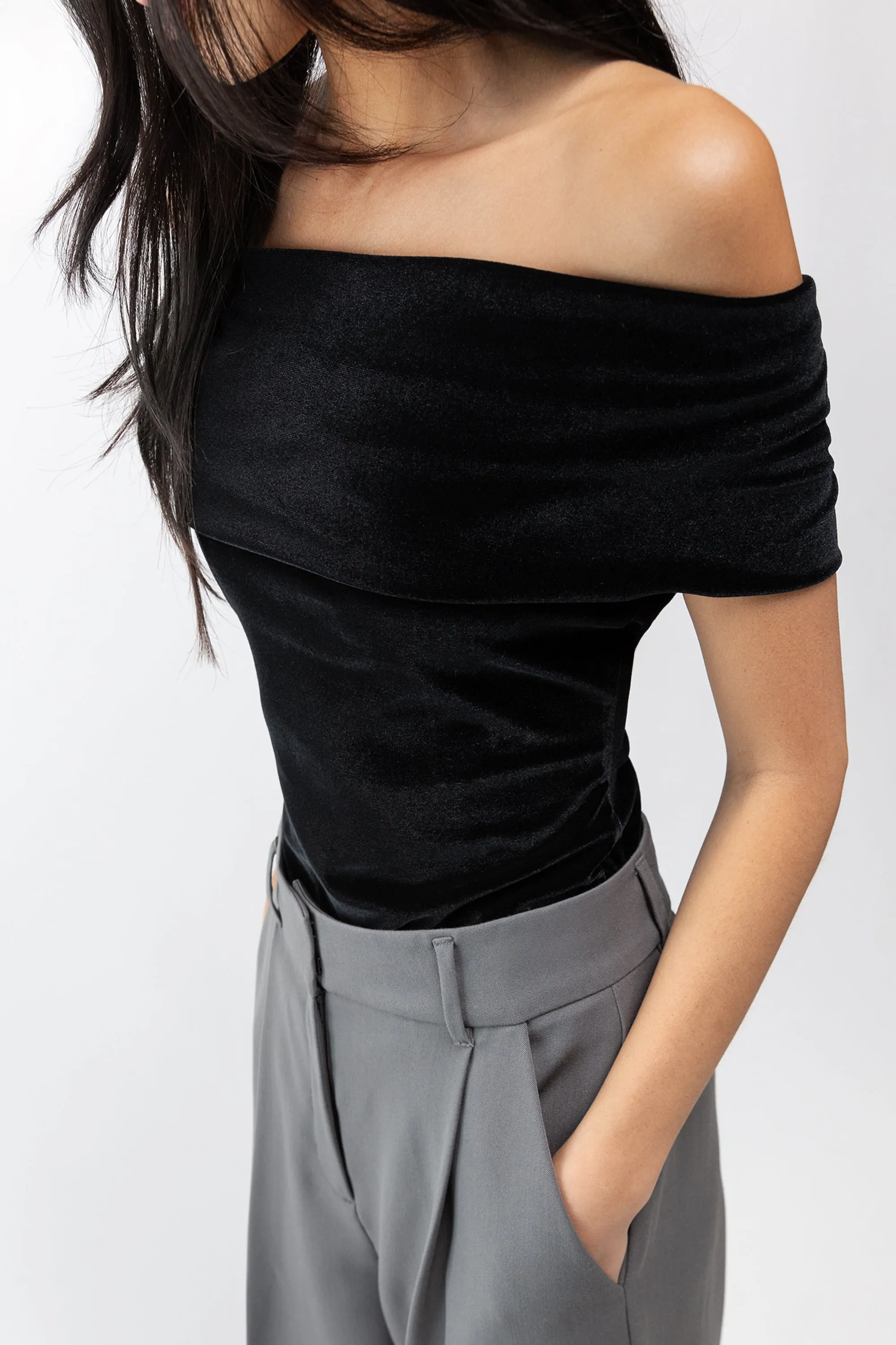 VELVET OFF THE SHOULDER TOP sold by OAK AND FORT