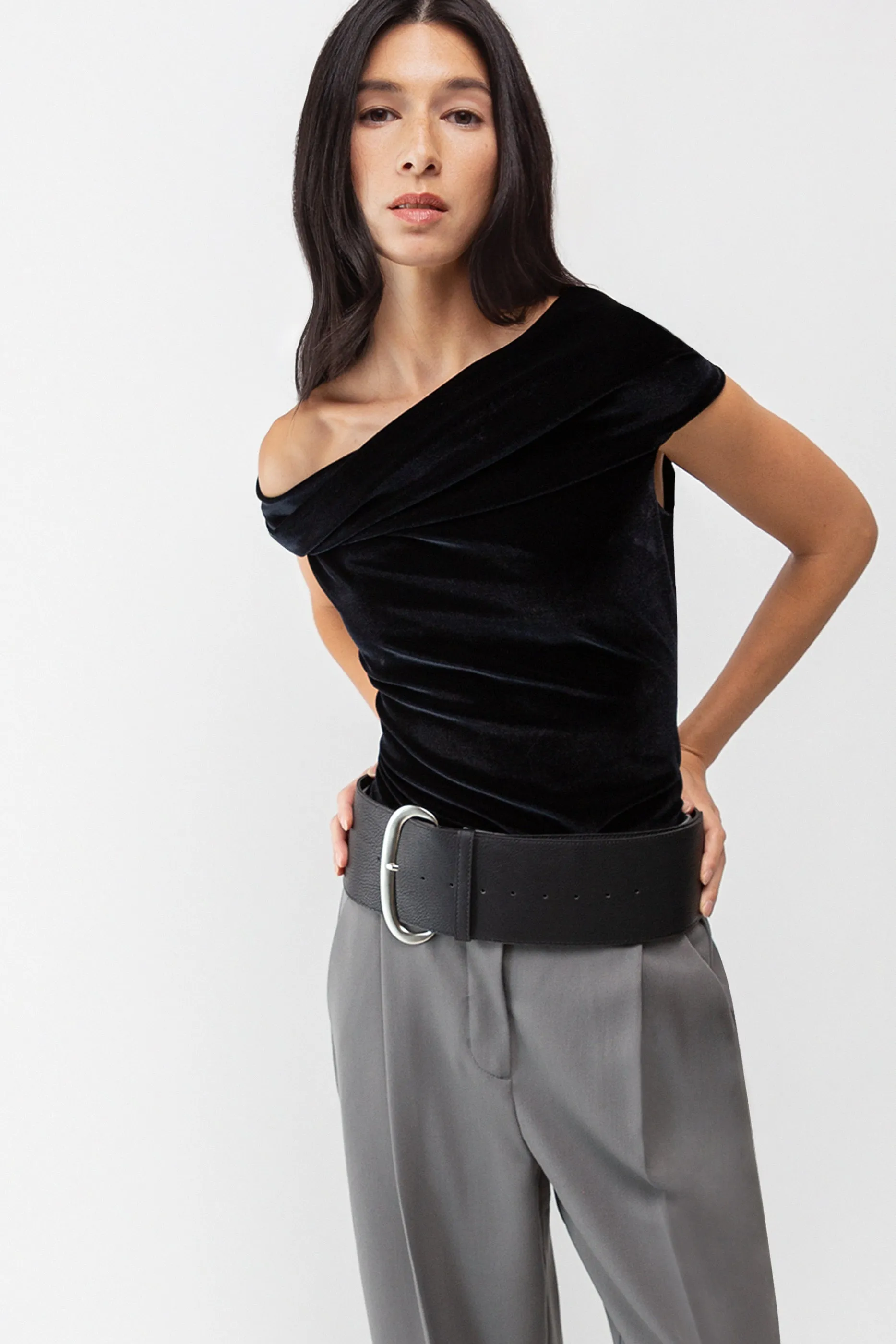 VELVET OFF THE SHOULDER TOP sold by OAK AND FORT product image thumbnail 3