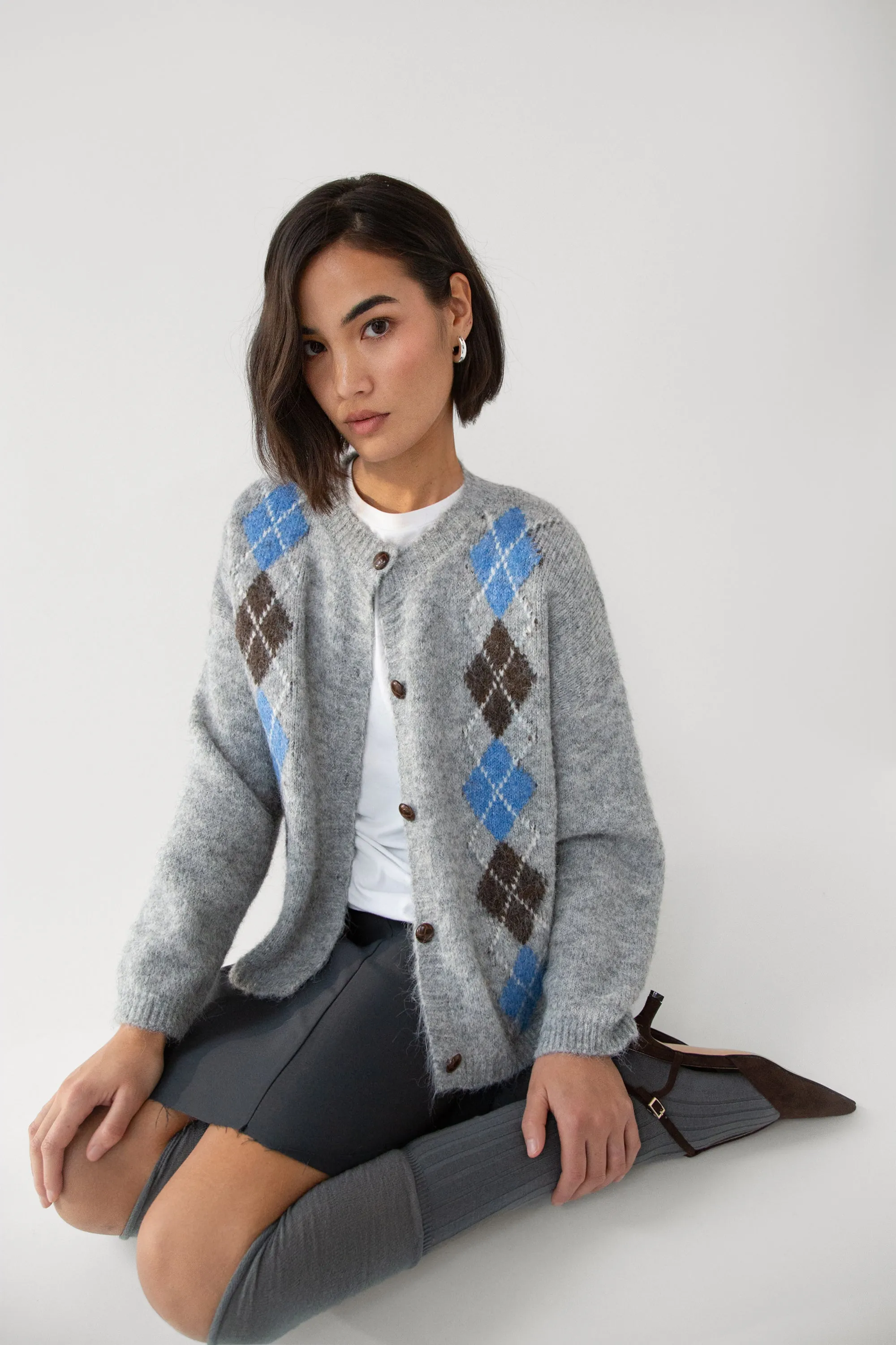 ARGYLE PATTERN CARDIGAN sold by OAK AND FORT