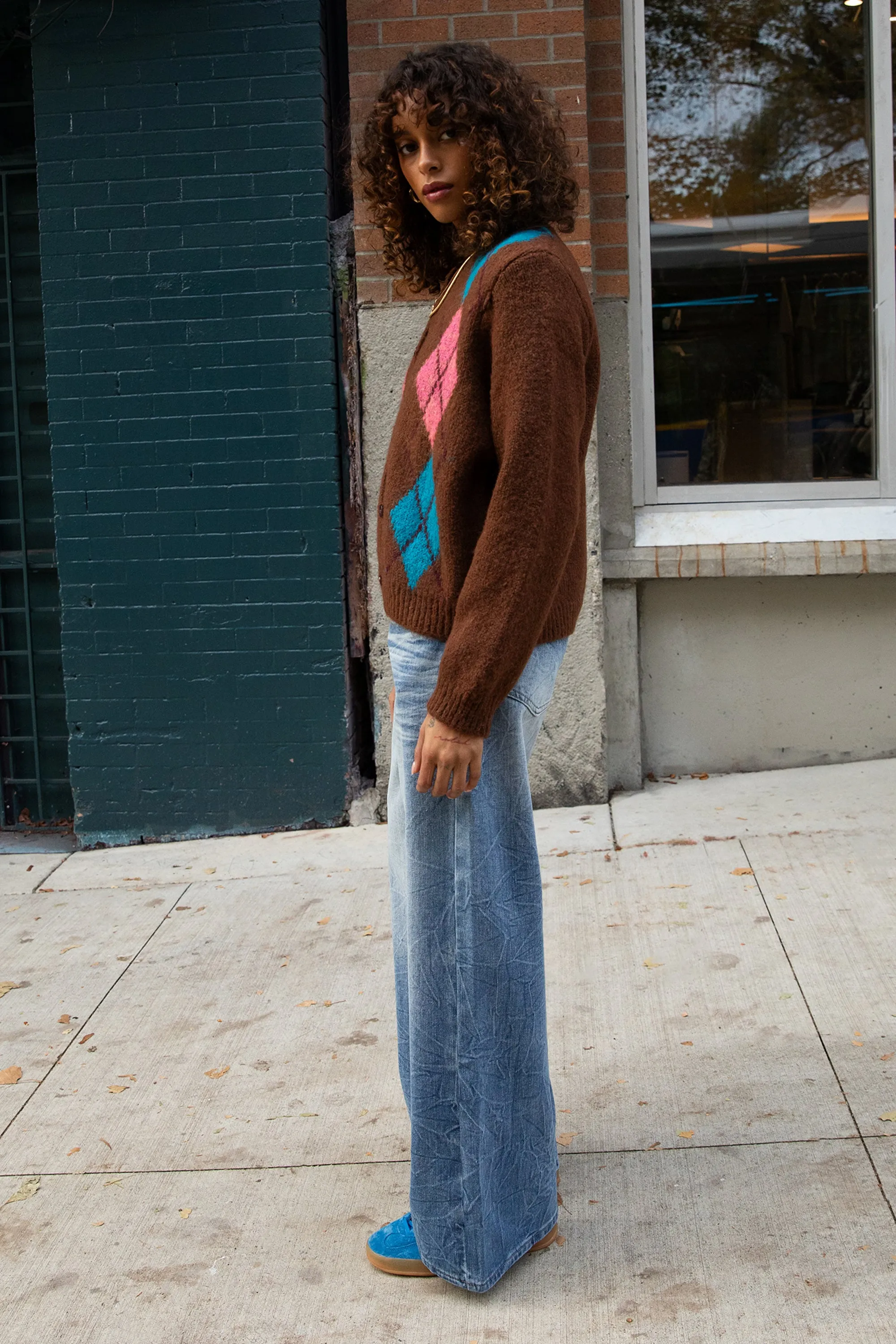 WOOL-BLEND ARGYLE PATTERN CARDIGAN sold by OAK AND FORT product image thumbnail 4