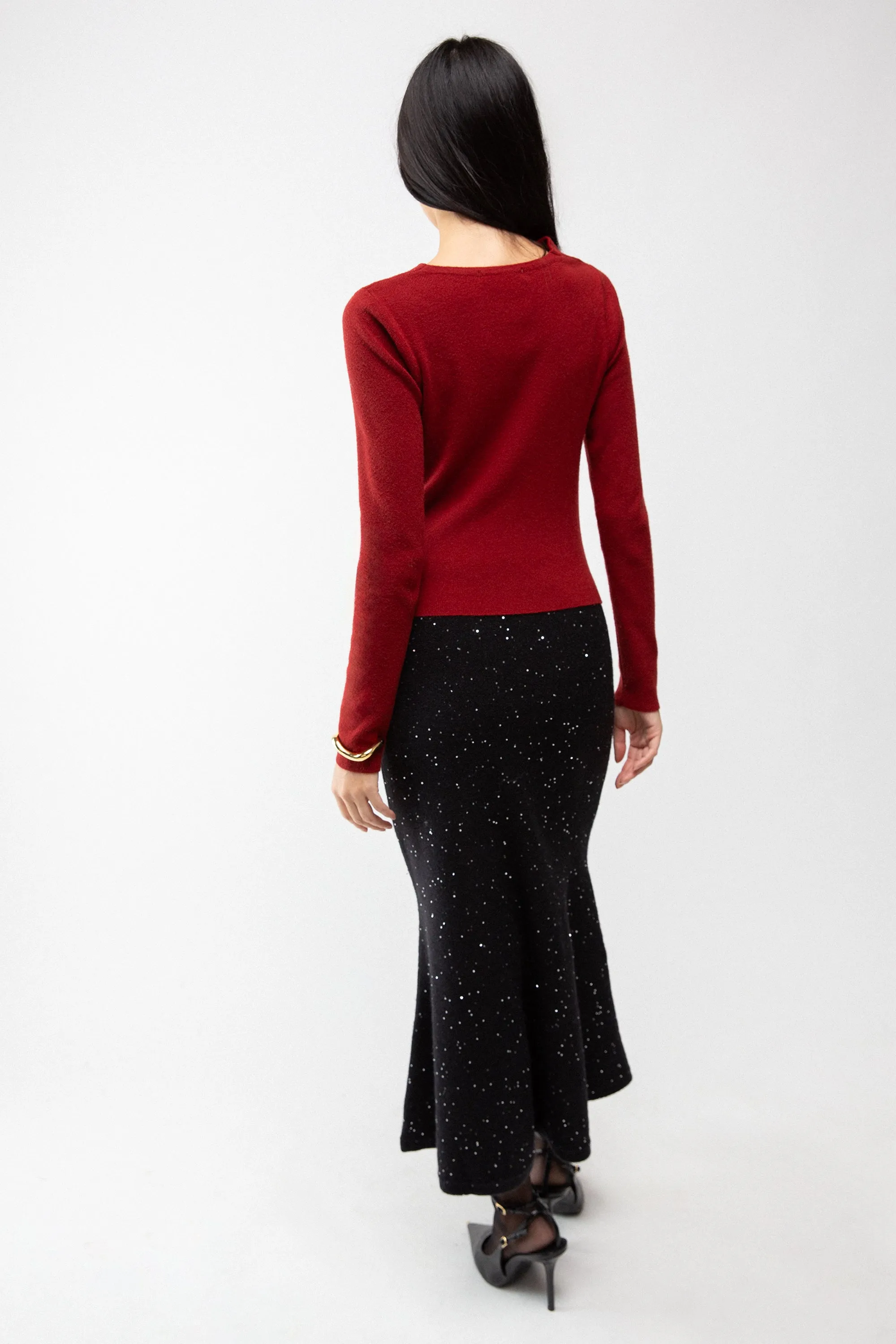 LONG SLEEVE GATHERED NECK TOP sold by OAK AND FORT product image thumbnail 4
